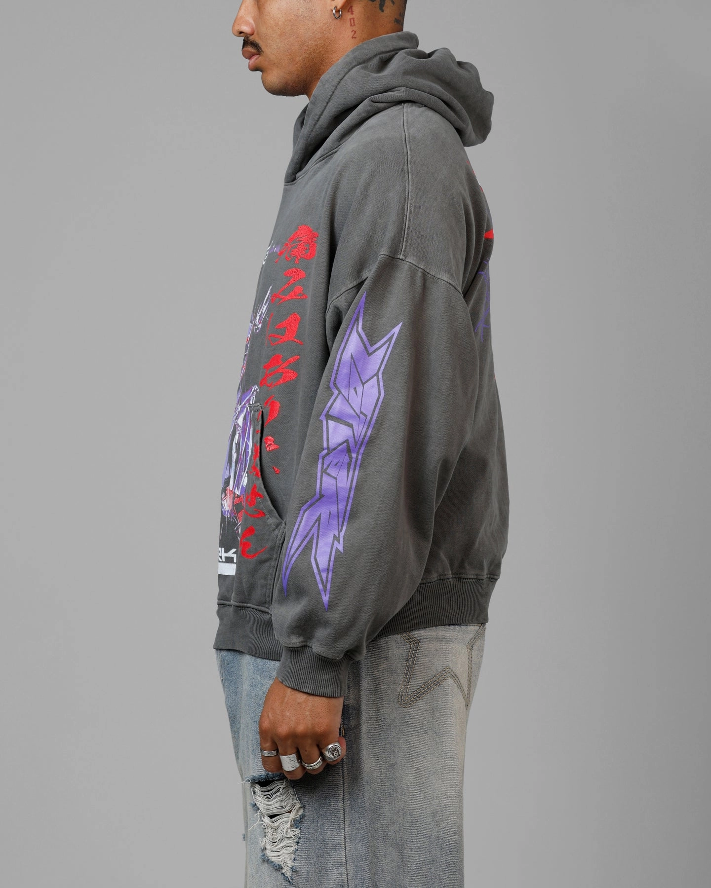 Loiter Cyberkinetics Premium Hoodie Washed Charcoal Heat Retention