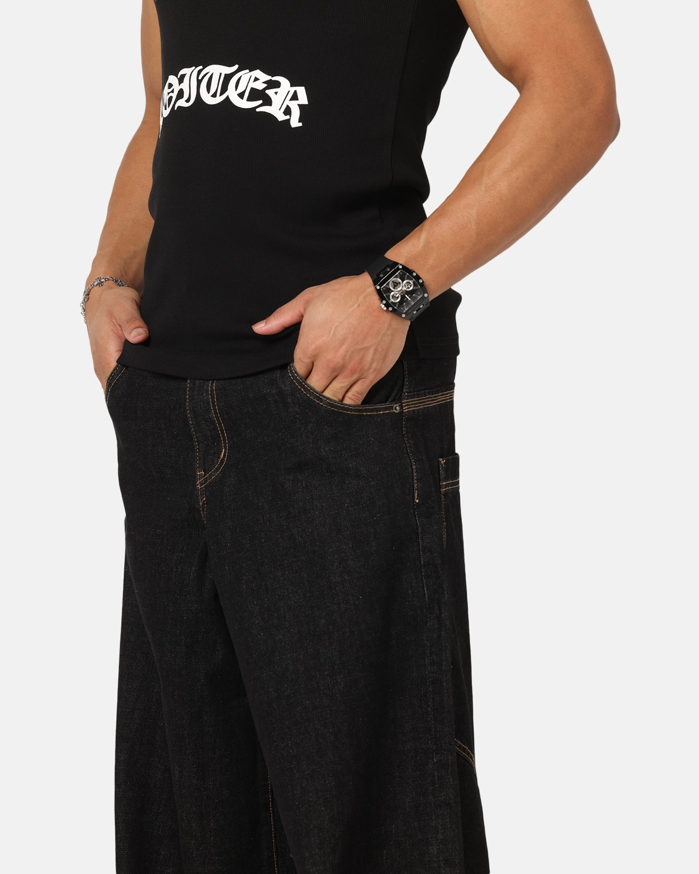 No Gap Waist Loiter Skate Jeans Black