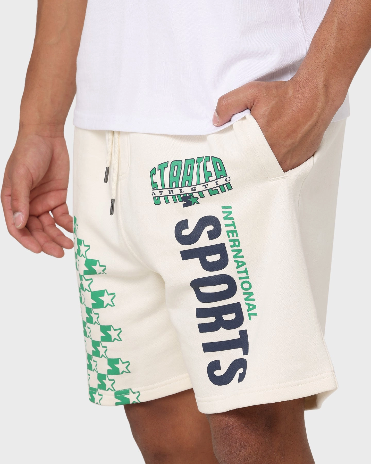 Starter International Sport Track Shorts Off White Soft Touch