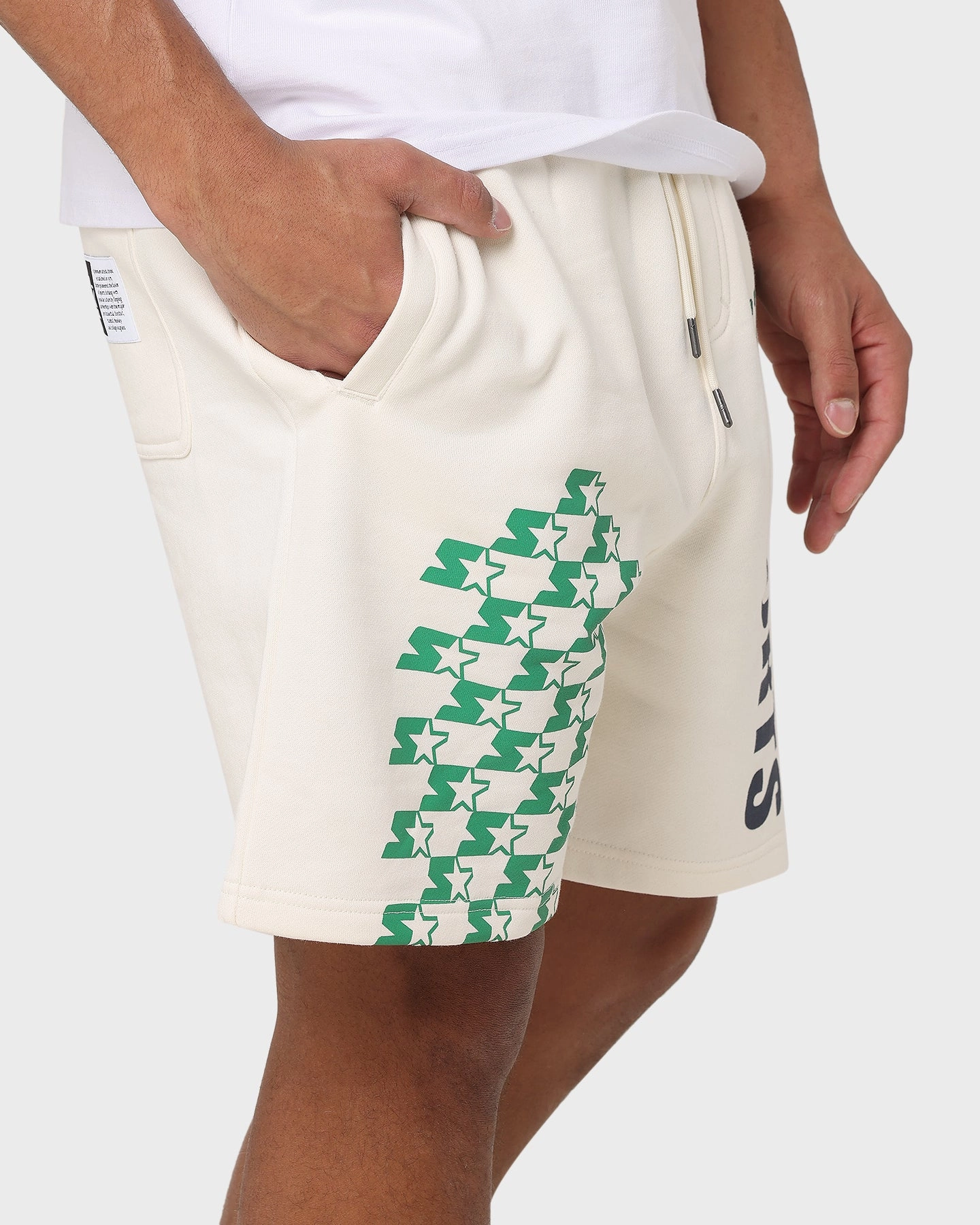 construction work Starter International Sport Track Shorts Off White