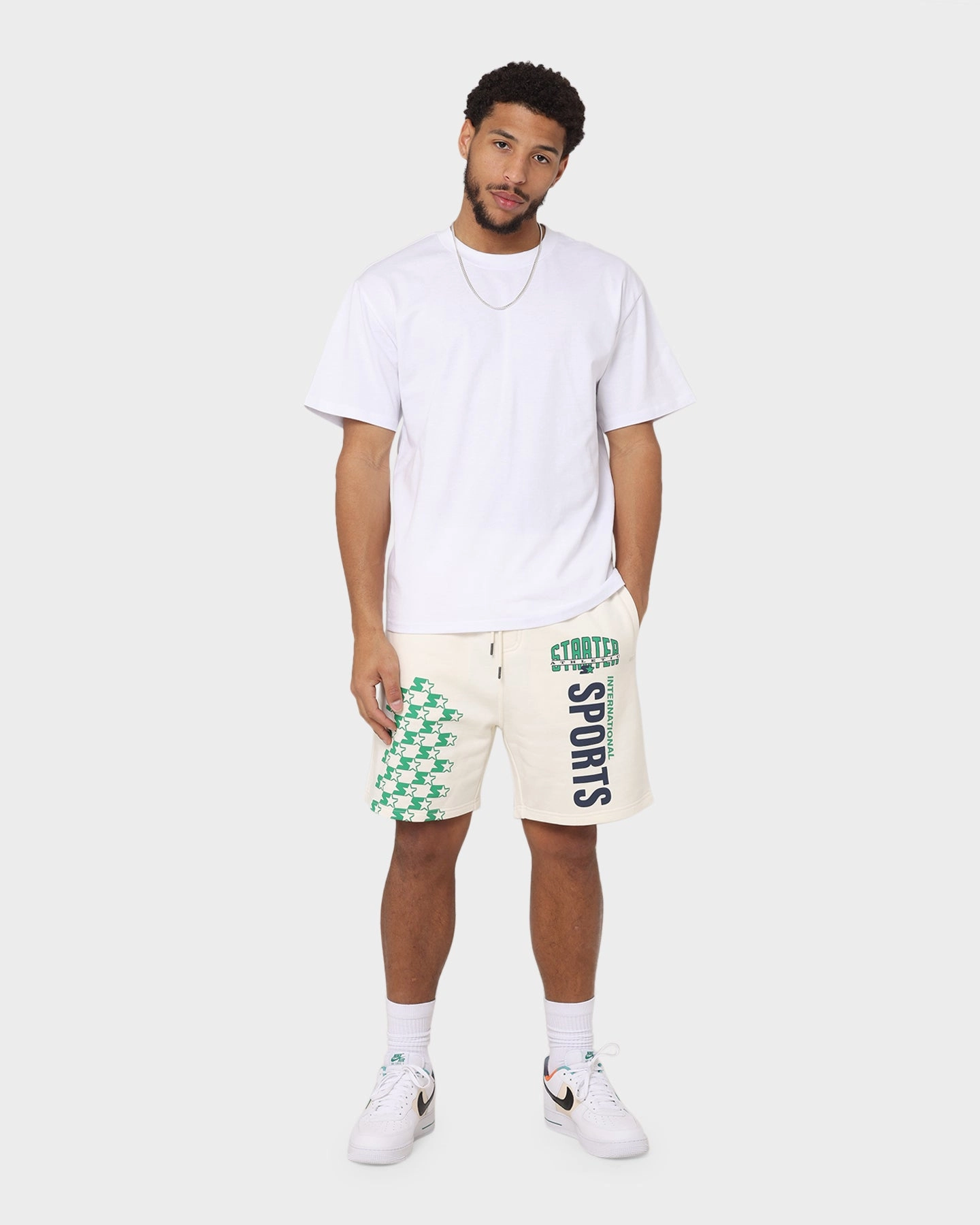 Starter International Sport Track Shorts Off White Eco Conscious Packaging