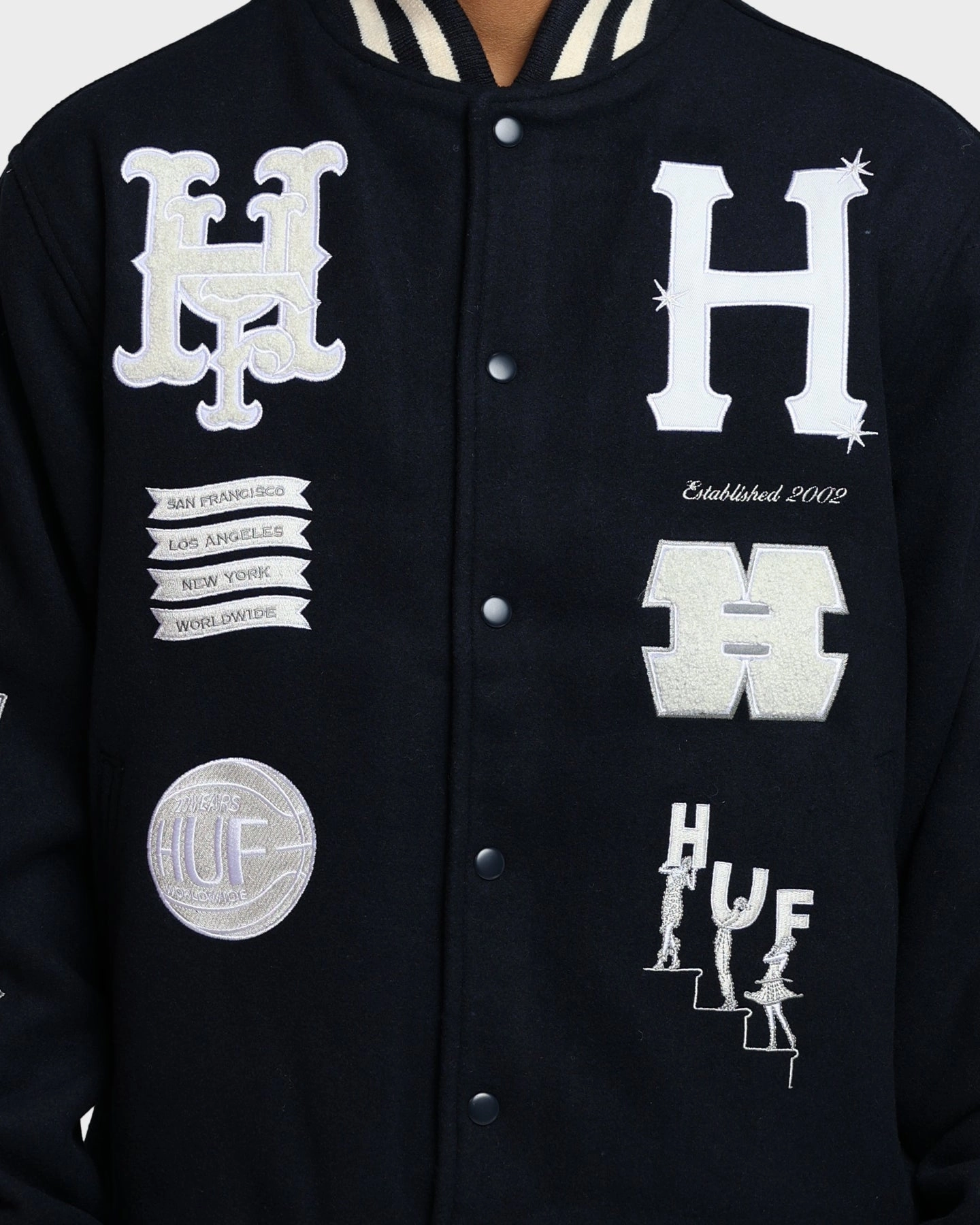 Sticker HUF 20 Year Classic H Varsity Jacket Navy