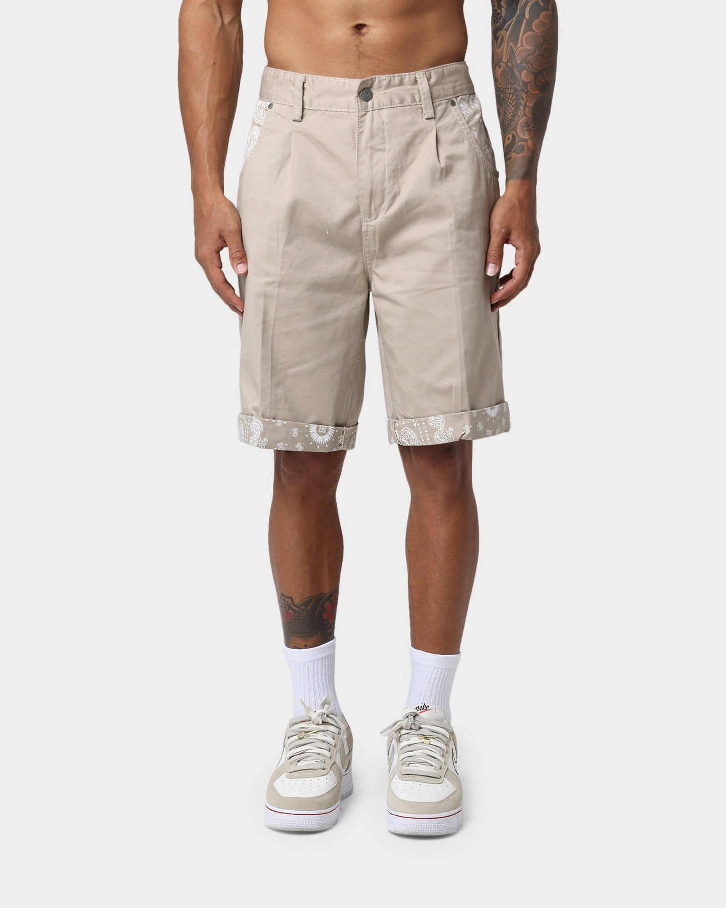 elastic waistband Carre Bandana Ultra Chino Shorts Stone