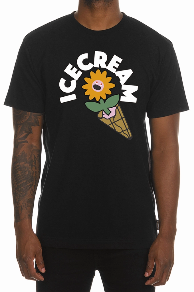 Flexible Ribbed Cuffs Icecream Floral SS Tee