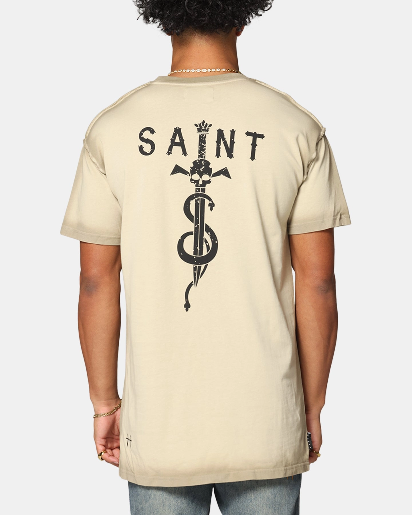 Reinforced Shoulder Stitching Comfortable Piece Saint Morta Daggers Lafayette T-Shirt Contrast Stone