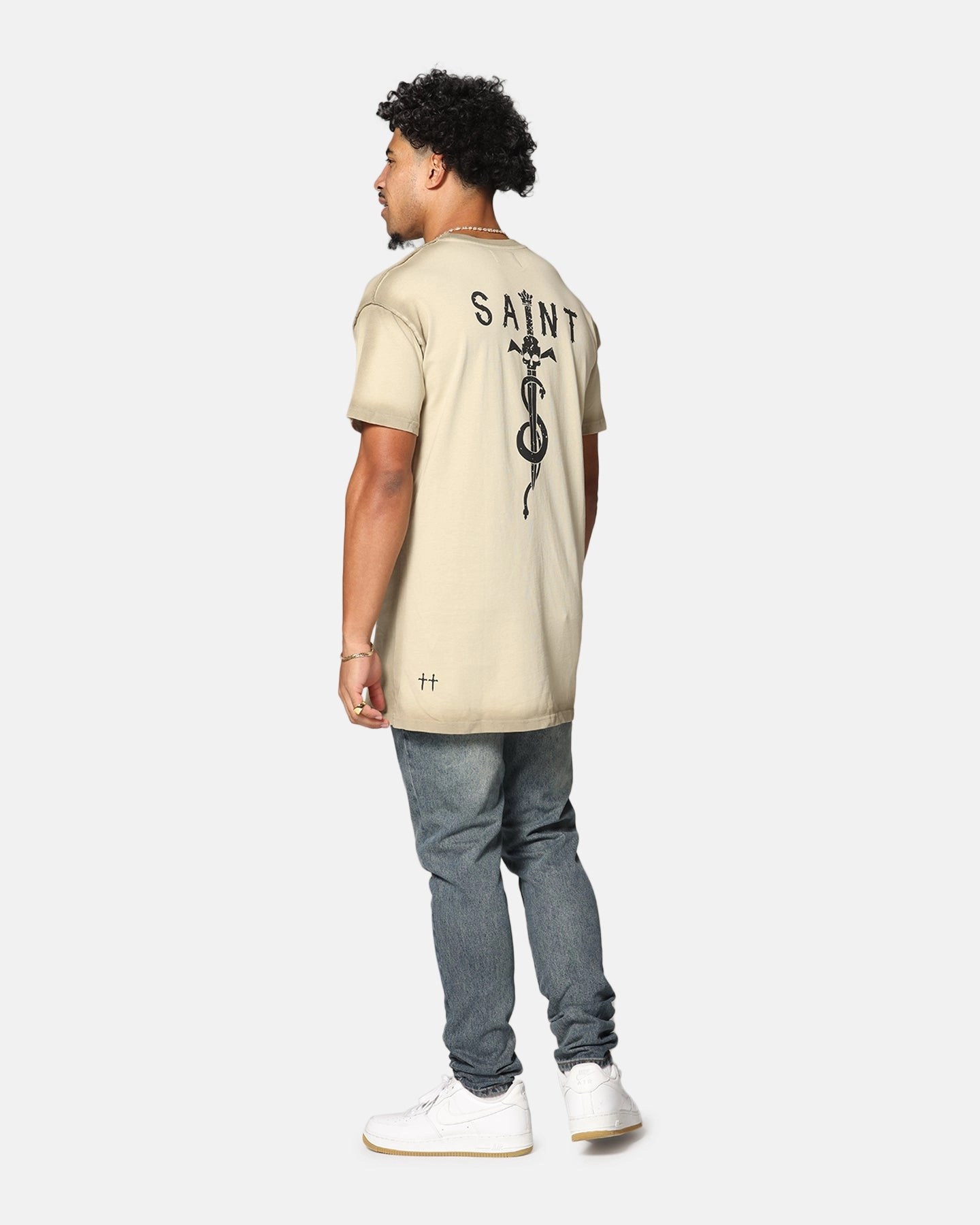 Saint Morta Daggers Lafayette T-Shirt Contrast Stone Smooth Jersey Texture Breathable fabric