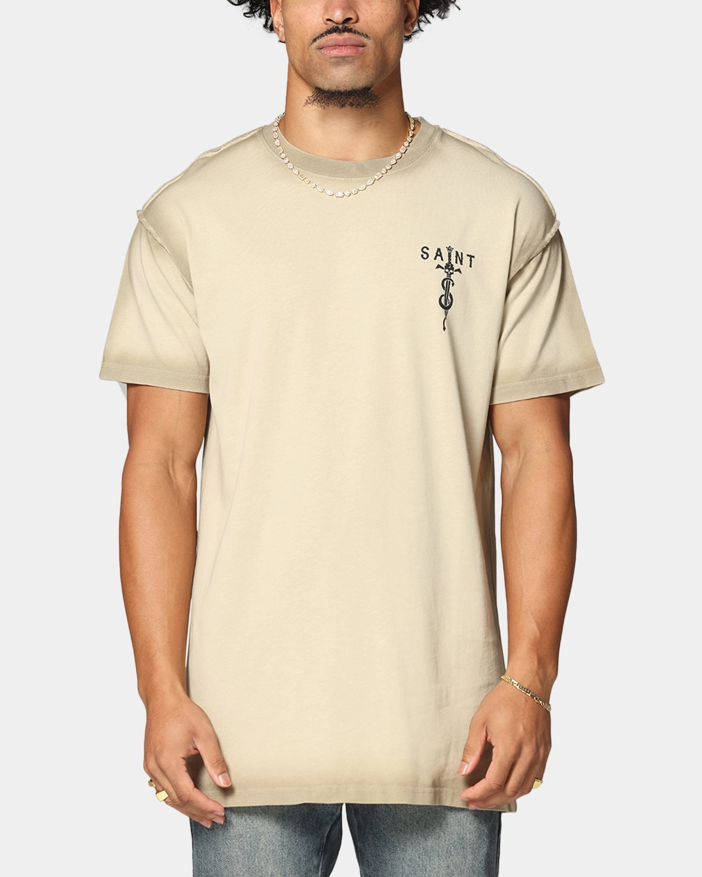 Saint Morta Daggers Lafayette T-Shirt Contrast Stone Cozy And Warm Casual All-Day