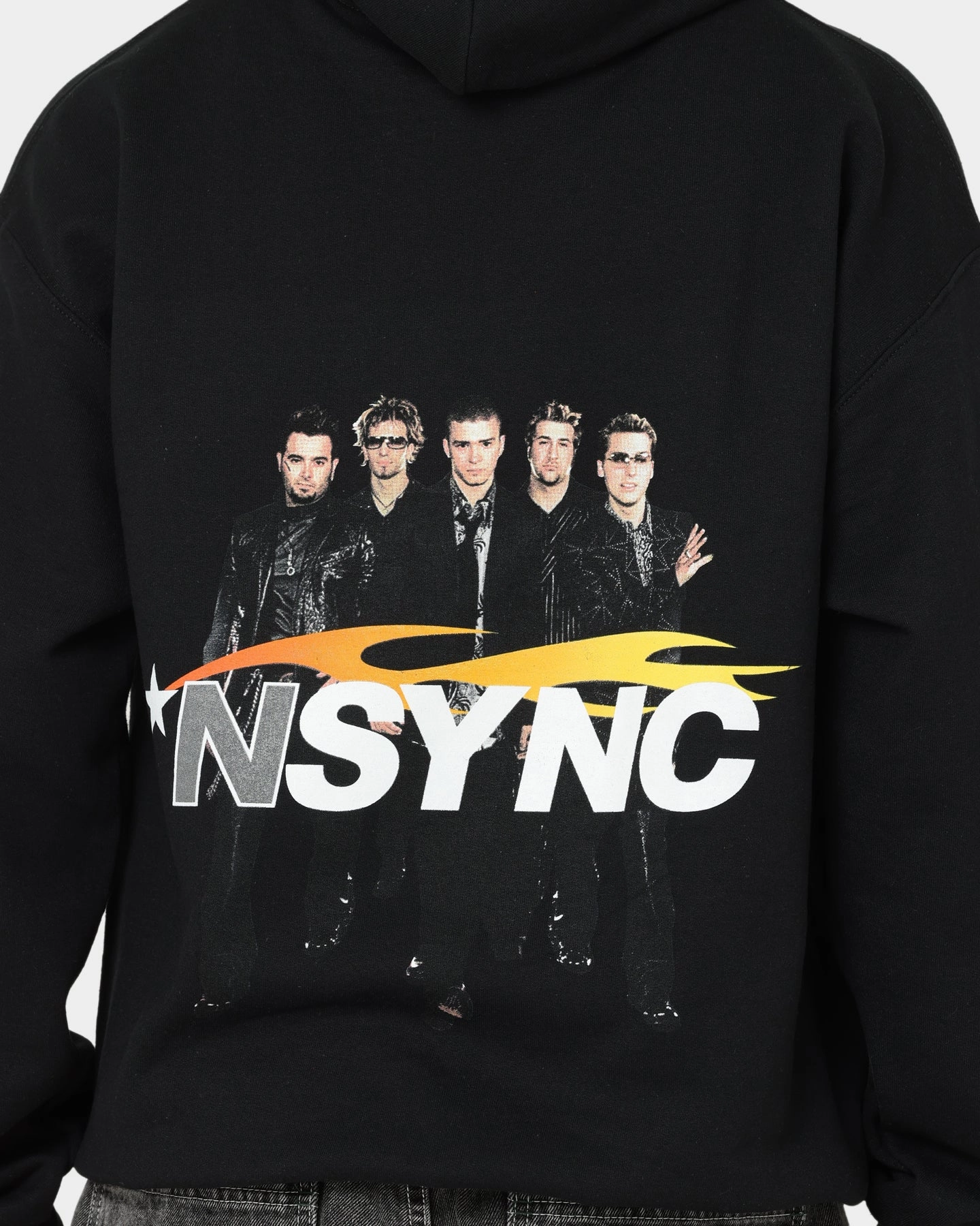 NSYNC Flame Photo Hoodie Black soft look