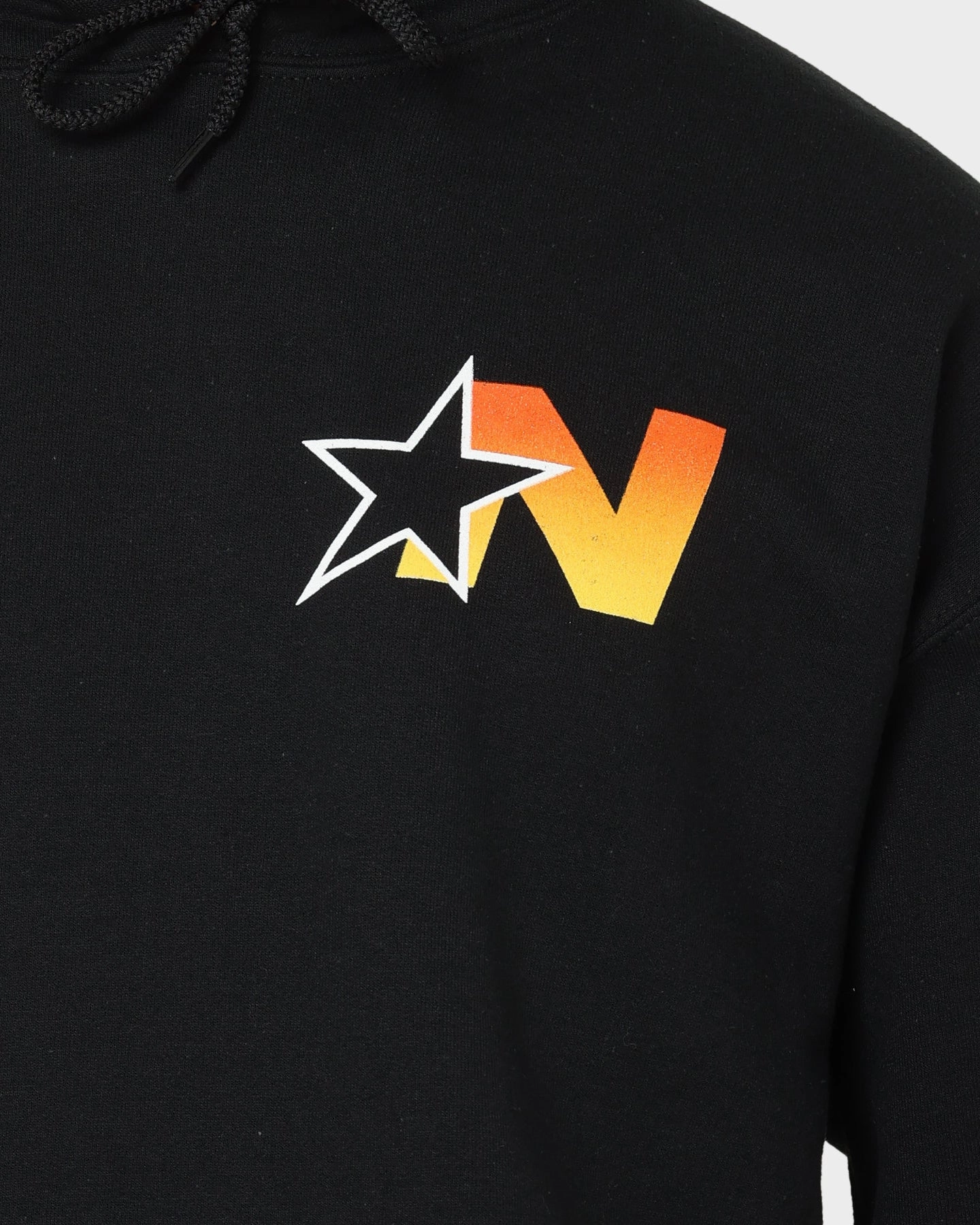 Sporty Layer Look NSYNC Flame Photo Hoodie Black