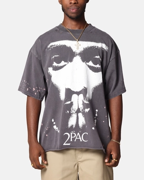 Comfortable And Versatile Tupac Blessed T-Shirt Washed Black