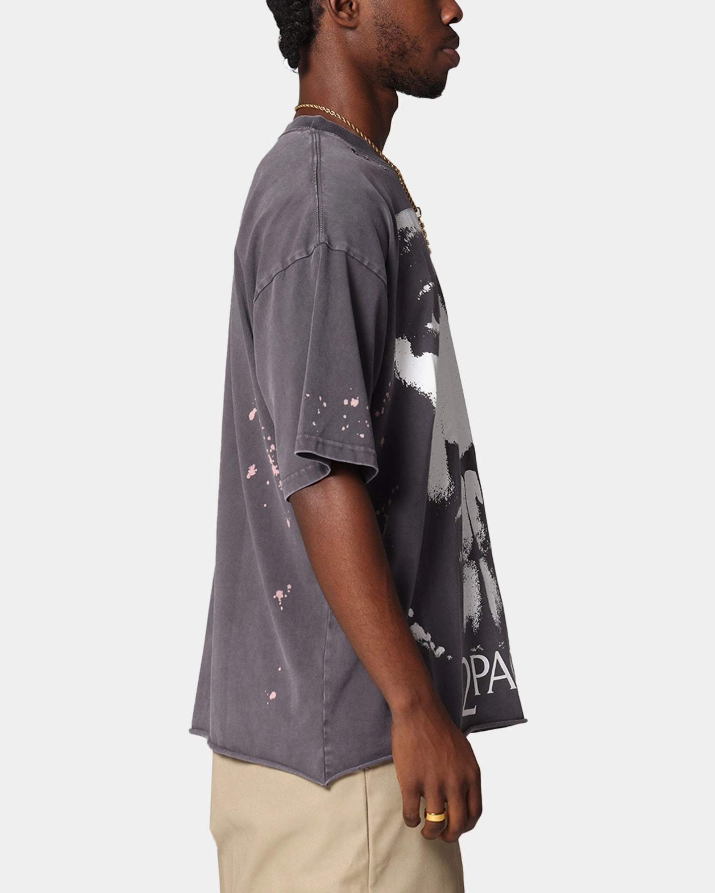 Tupac Blessed T-Shirt Washed Black Modern Simplicity Effortless Layer