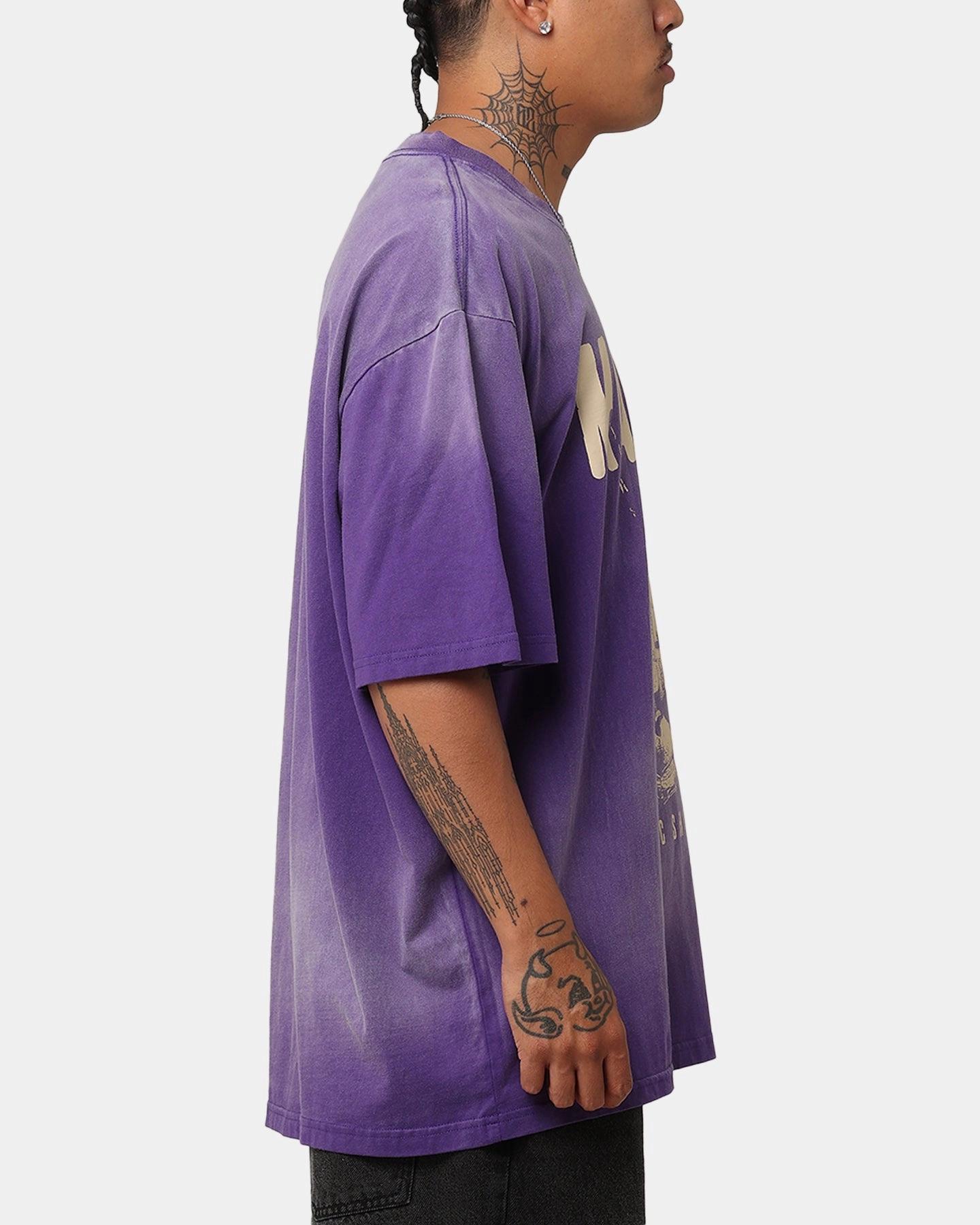 Slim Silhouette Tupac Makaveli Sunfade T-Shirt Sun Washed Blue