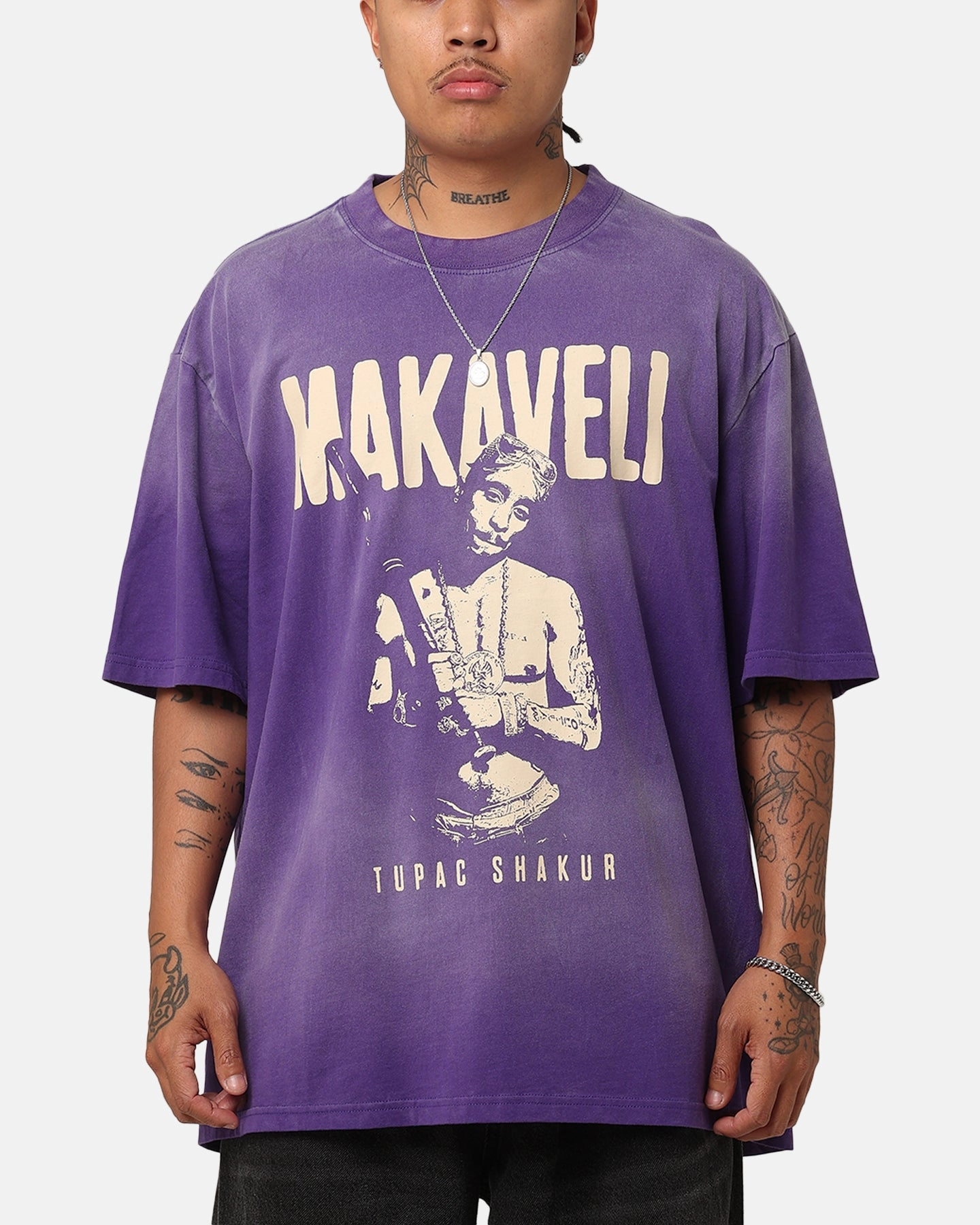 Versatile Layer UV Protective Coating Tupac Makaveli Sunfade T-Shirt Sun Washed Blue