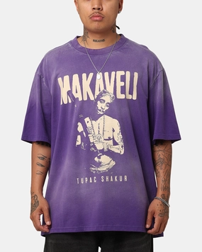 Versatile Layer UV Protective Coating Tupac Makaveli Sunfade T-Shirt Sun Washed Blue