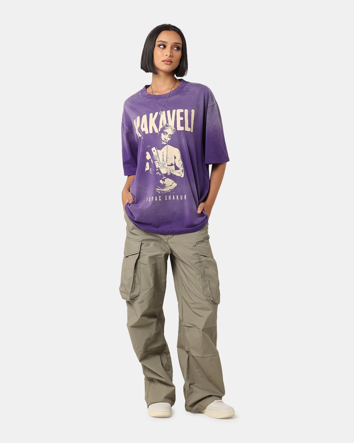 Cool and Chic Tupac Makaveli Sunfade T-Shirt Sun Washed Blue