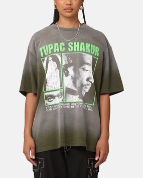 Tupac Never Change Sunfade T-Shirt Vintage Olive Timeless Wear