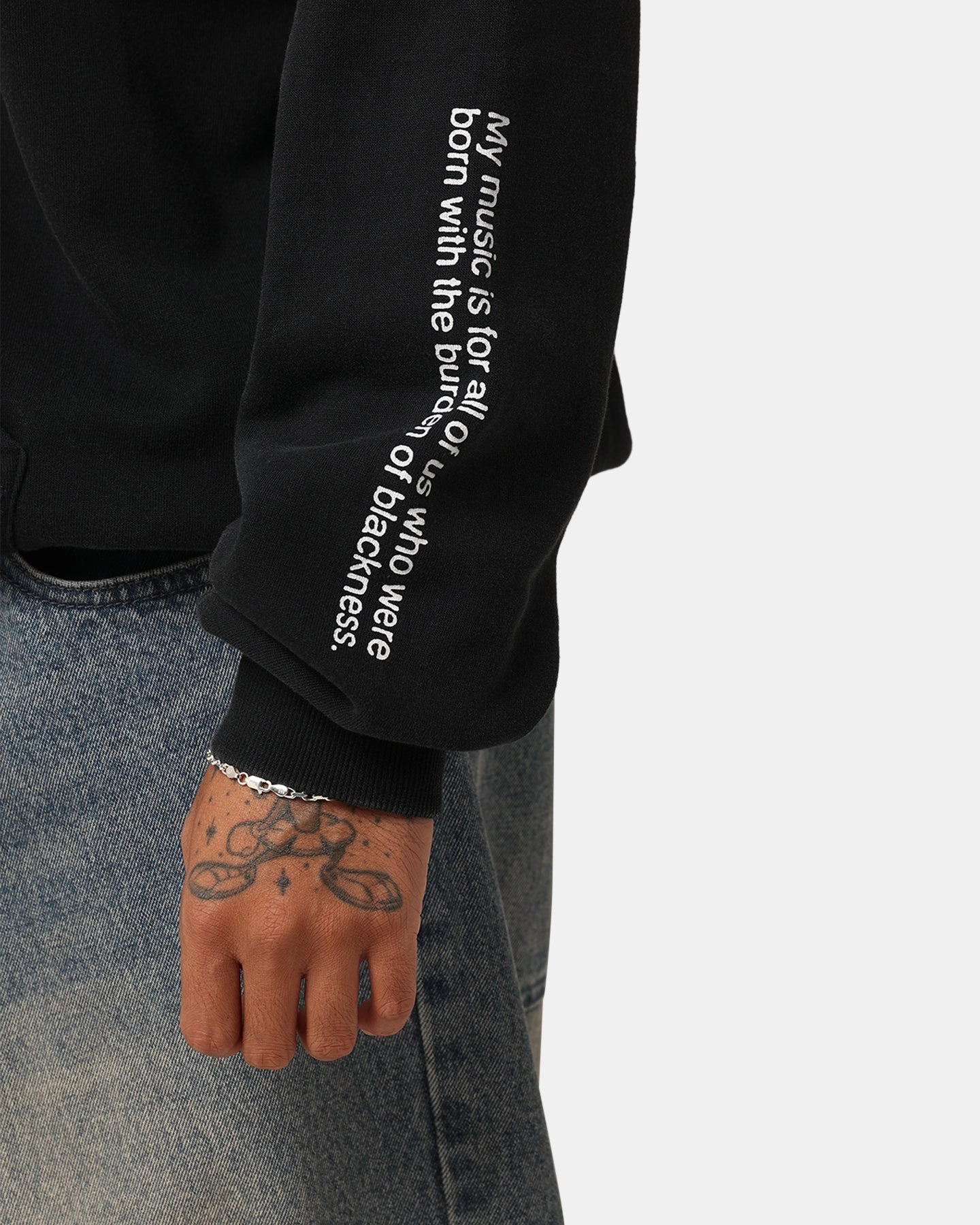 Tupac Thug Life Rose Hoodie Washed Black Luggage