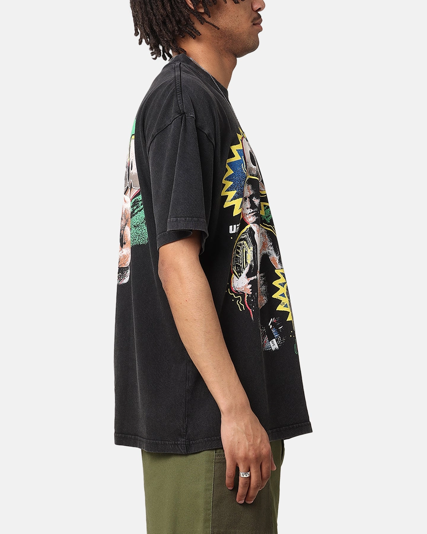 Comfort Wearable UFC By Culture Kings Alex Pereira Chama Vintage T-Shirt Black Acidwash