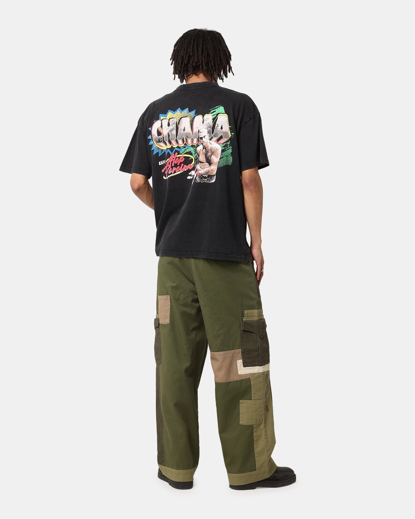 Relaxed and Comfy Breathable and Comfortable UFC By Culture Kings Alex Pereira Chama Vintage T-Shirt Black Acidwash
