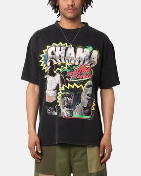 Teenager fashion anti static UFC By Culture Kings Alex Pereira Chama Vintage T-Shirt Black Acidwash