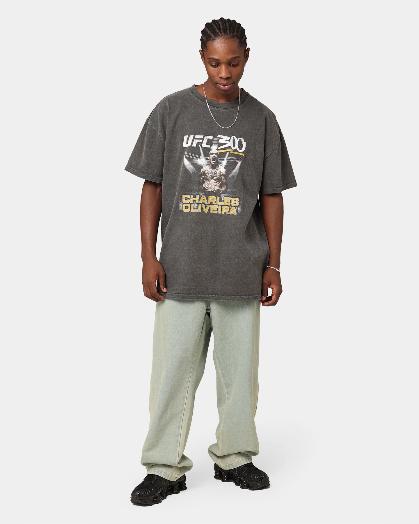 Travel Fashion UFC By Culture Kings Charles "Do Bronxs" Oliveira 300 Heavyweight T-Shirt Black Wash