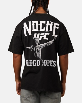 All-Season Wear suitable for all genders UFC By Culture Kings Diego Lopes Noche T-Shirt Black Acidwash
