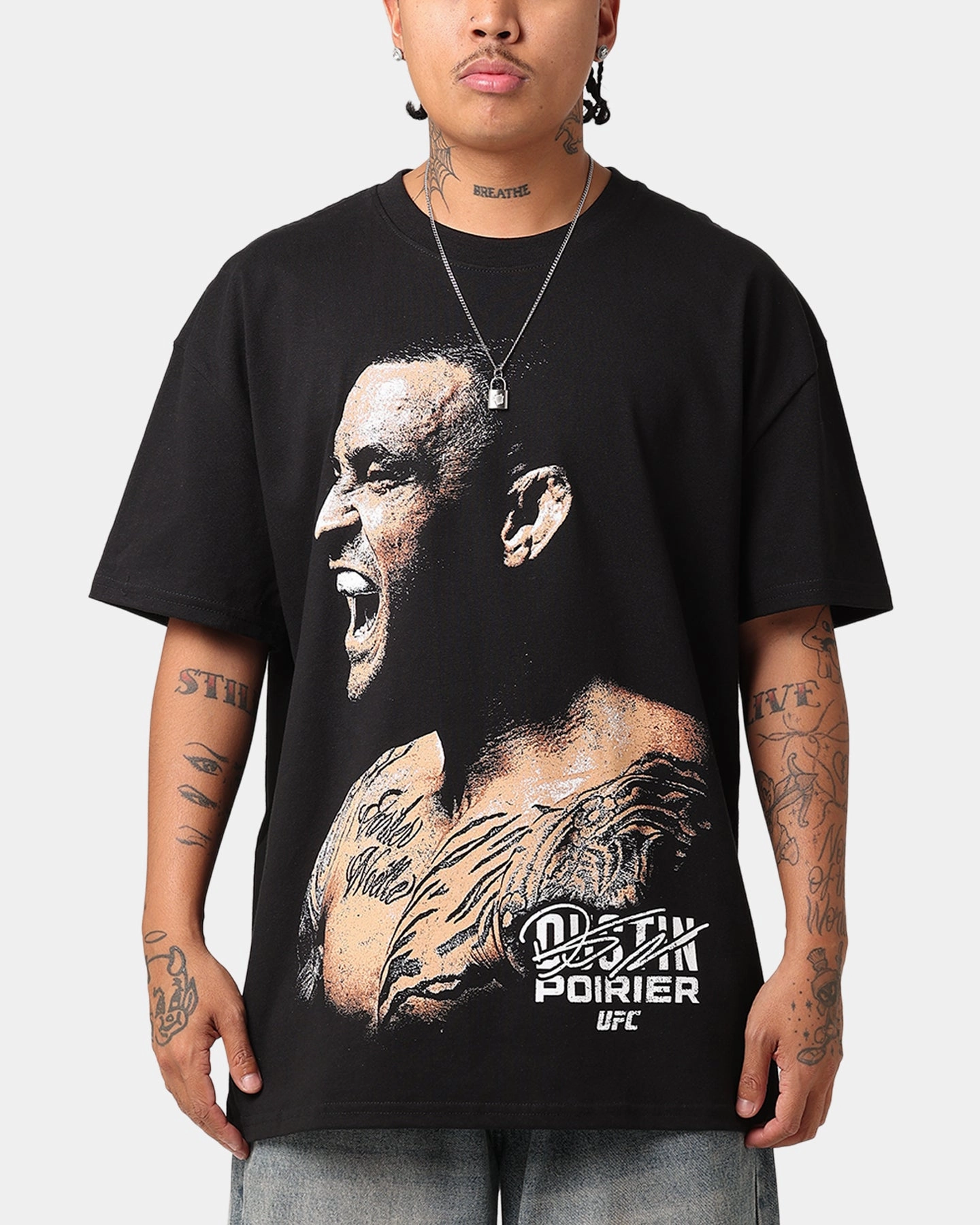 UFC By Culture Kings Dustin Poirier Heavy T-Shirt Black Gym clothing