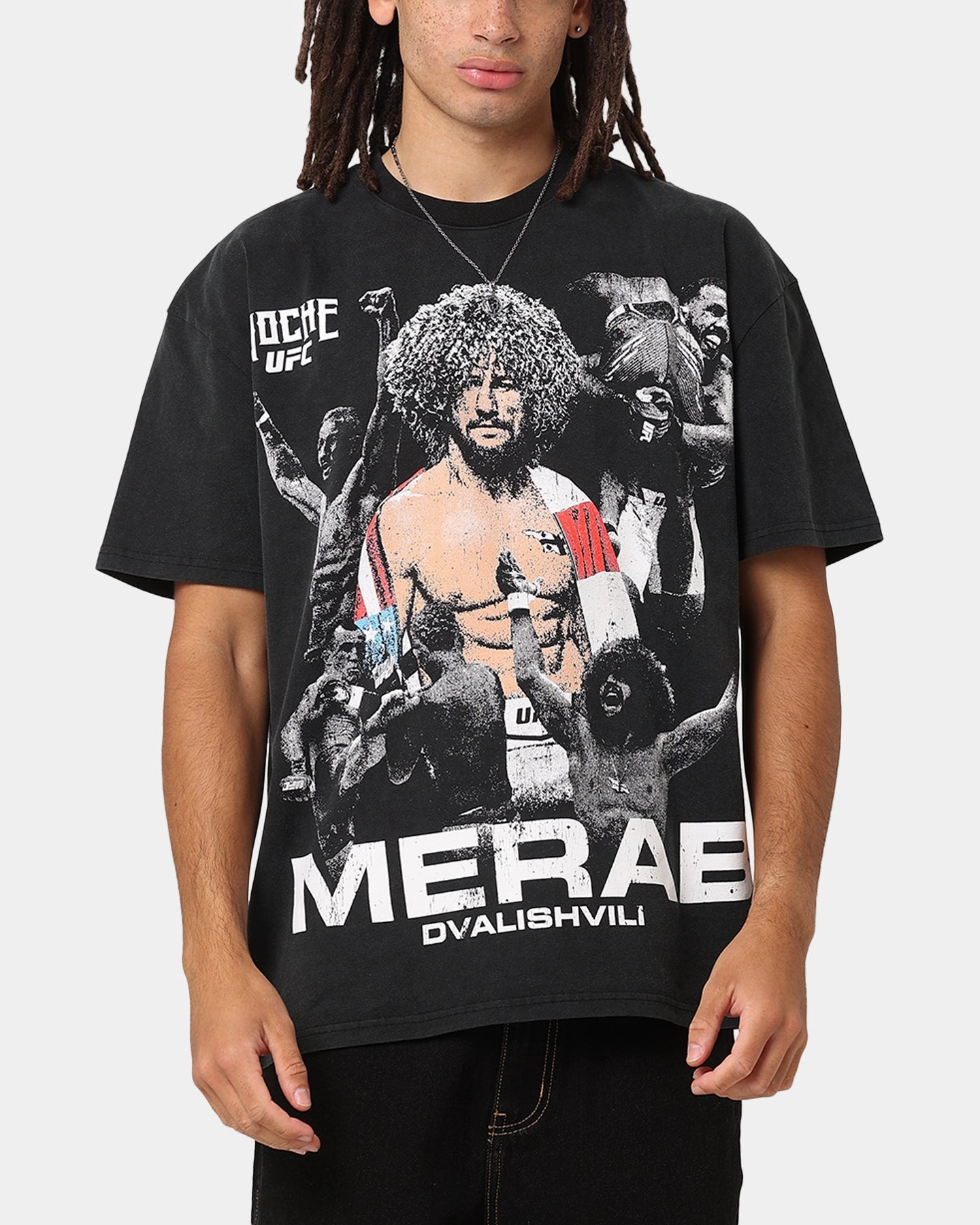 UFC By Culture Kings Merab Dvalishvili Noche Heavy T-Shirt Vintage Black Fit For All