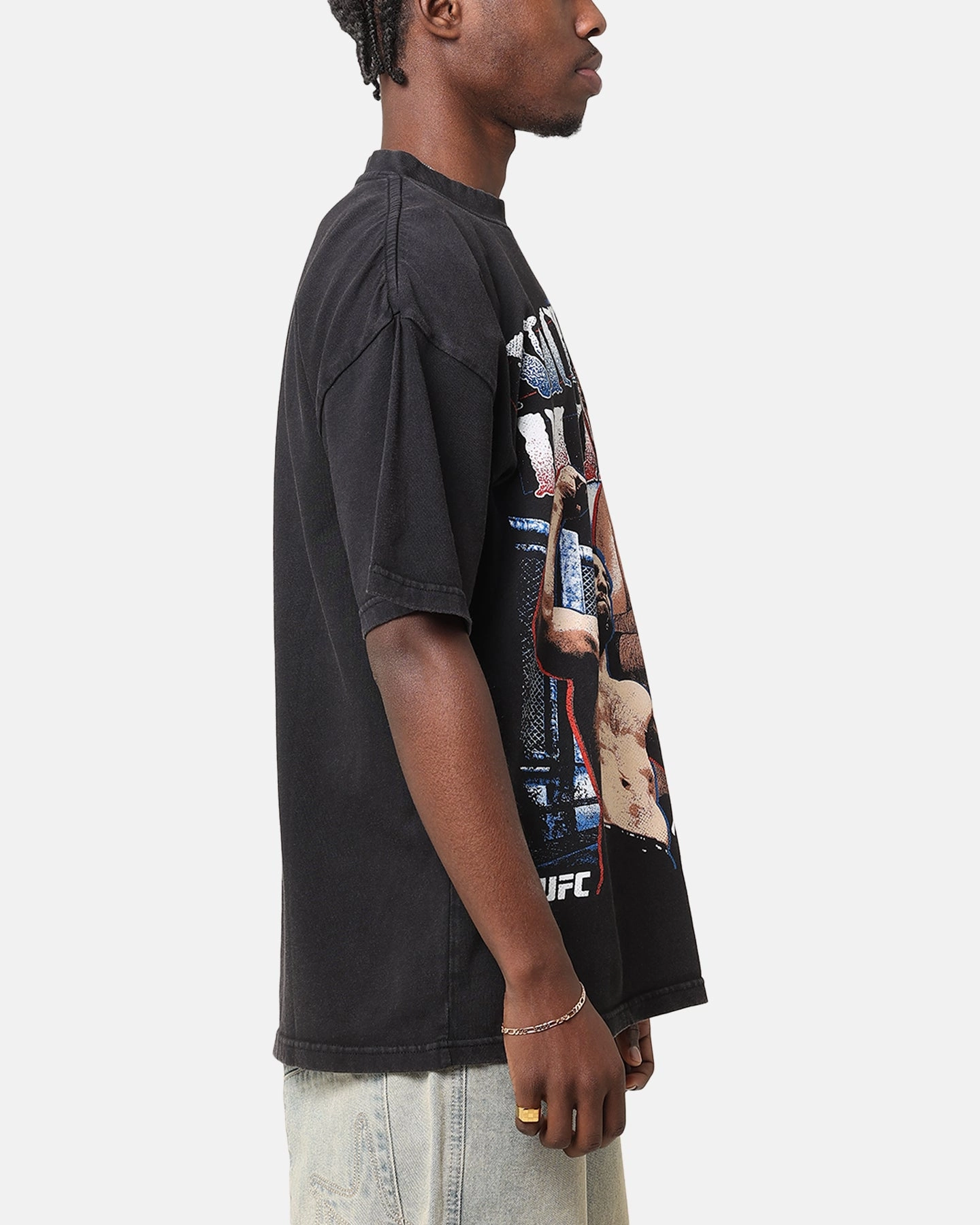 UFC By Culture Kings Nick Diaz Vintage T-Shirt Black Acidwash All-Season Comfort Essential Piece