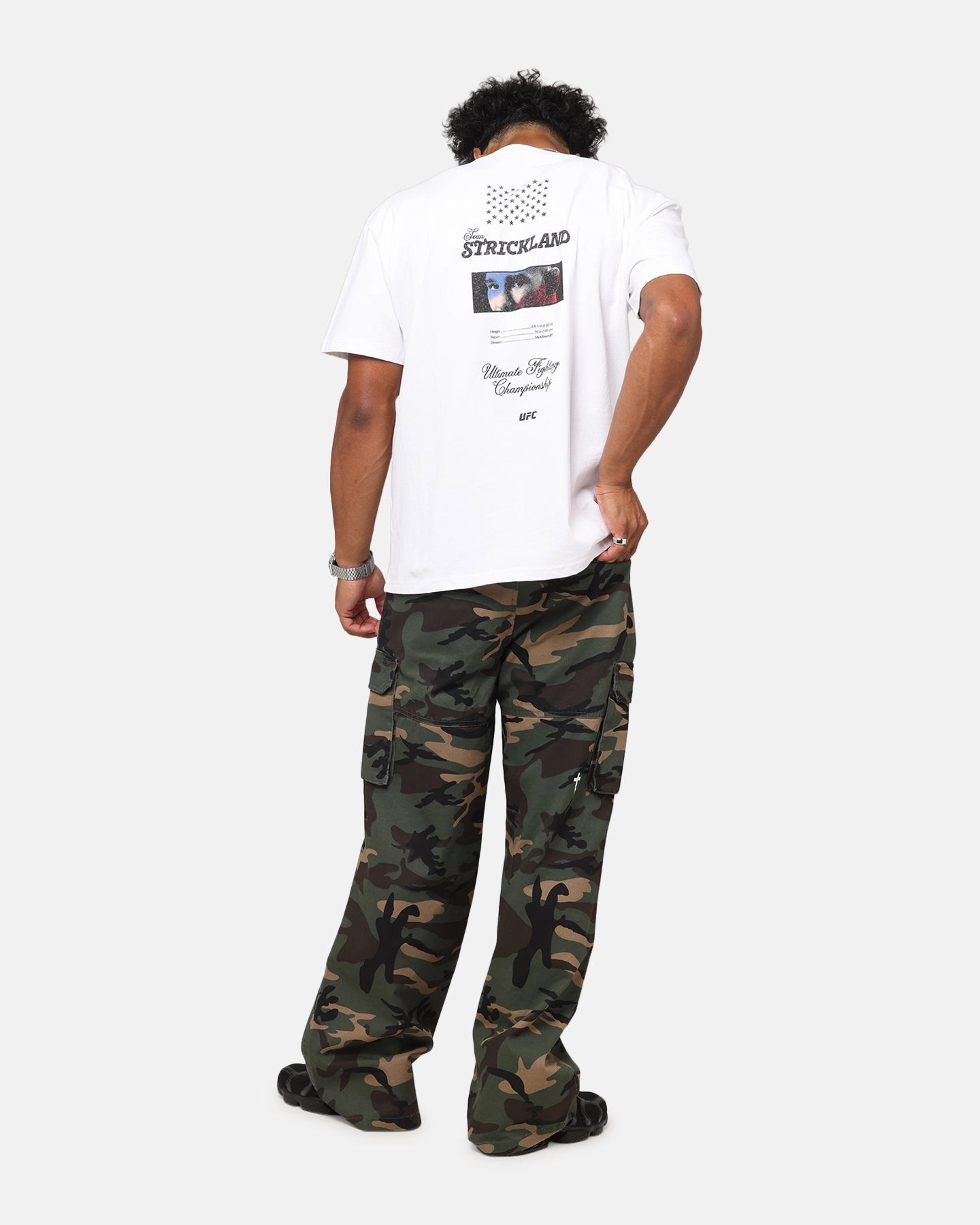 UFC By Culture Kings Sean Strickland Heavy T-Shirt White Outdoor Style