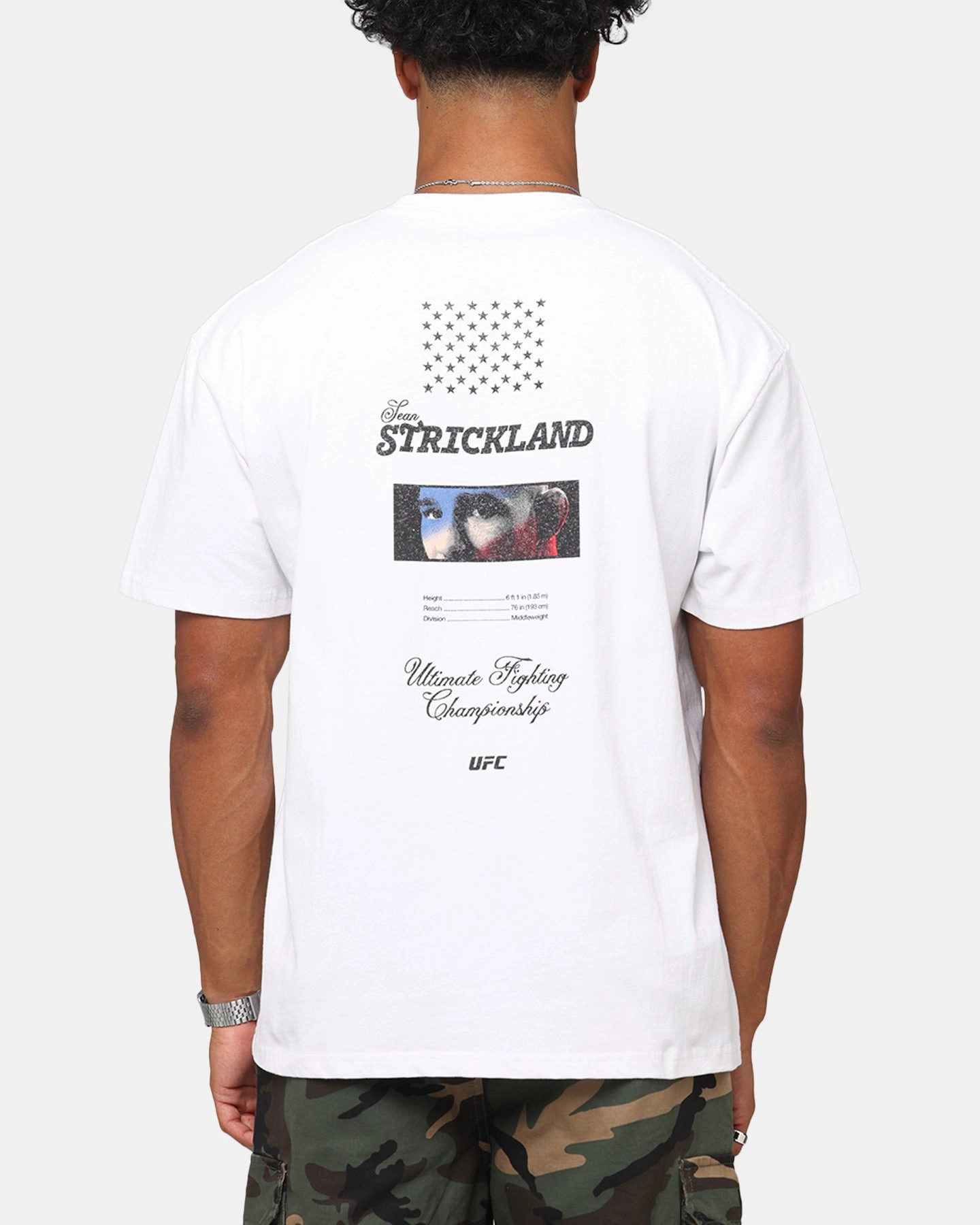 UFC By Culture Kings Sean Strickland Heavy T-Shirt White Work efficiency Fit For All