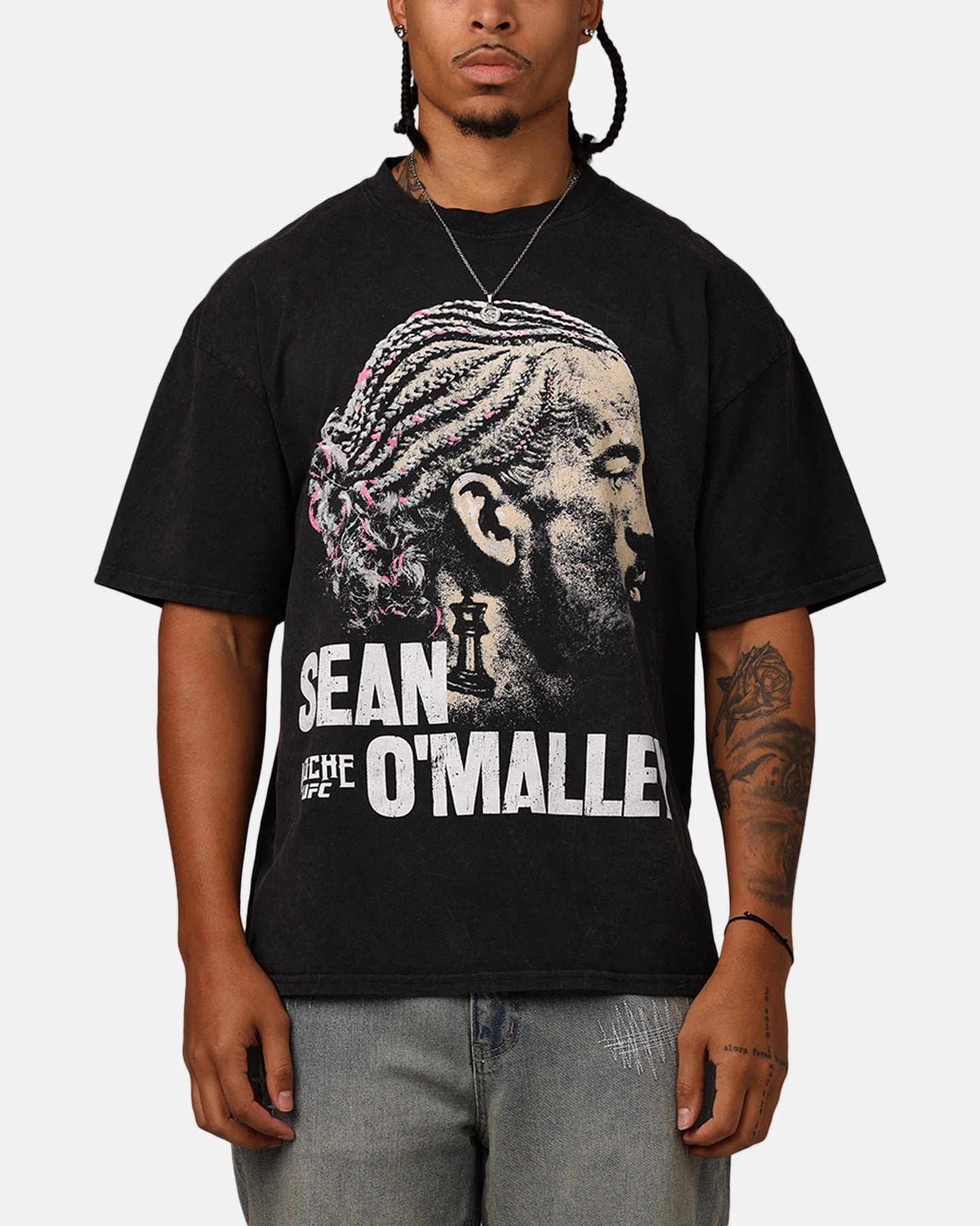 Active Look Autumn Wear UFC By Culture Kings Suga Sean O'Malley Noche T-Shirt Black Acidwash