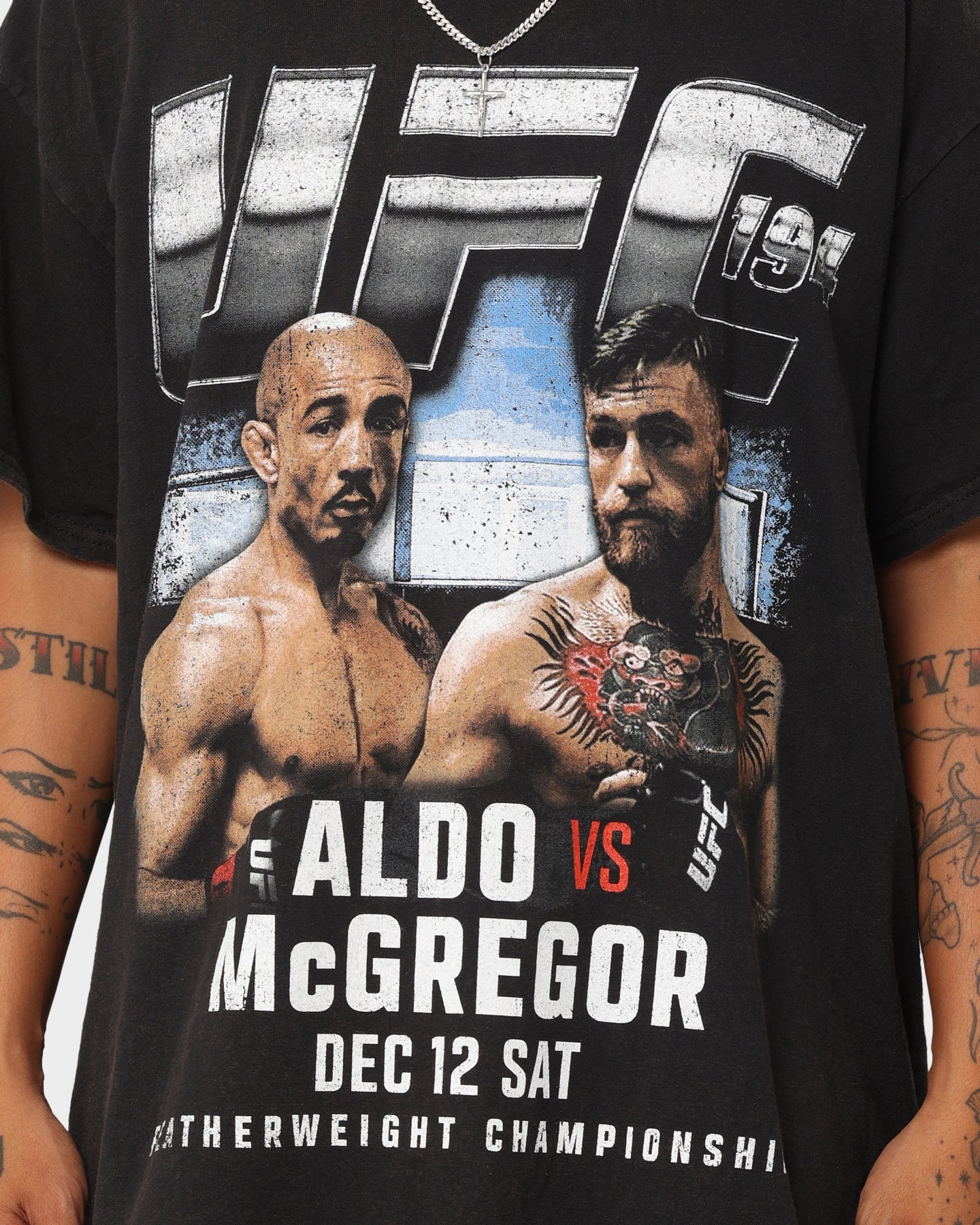 UFC By Goat Crew 194 Card Vintage T-Shirt Black Wash Comfort and Breathable MultipurposeUse