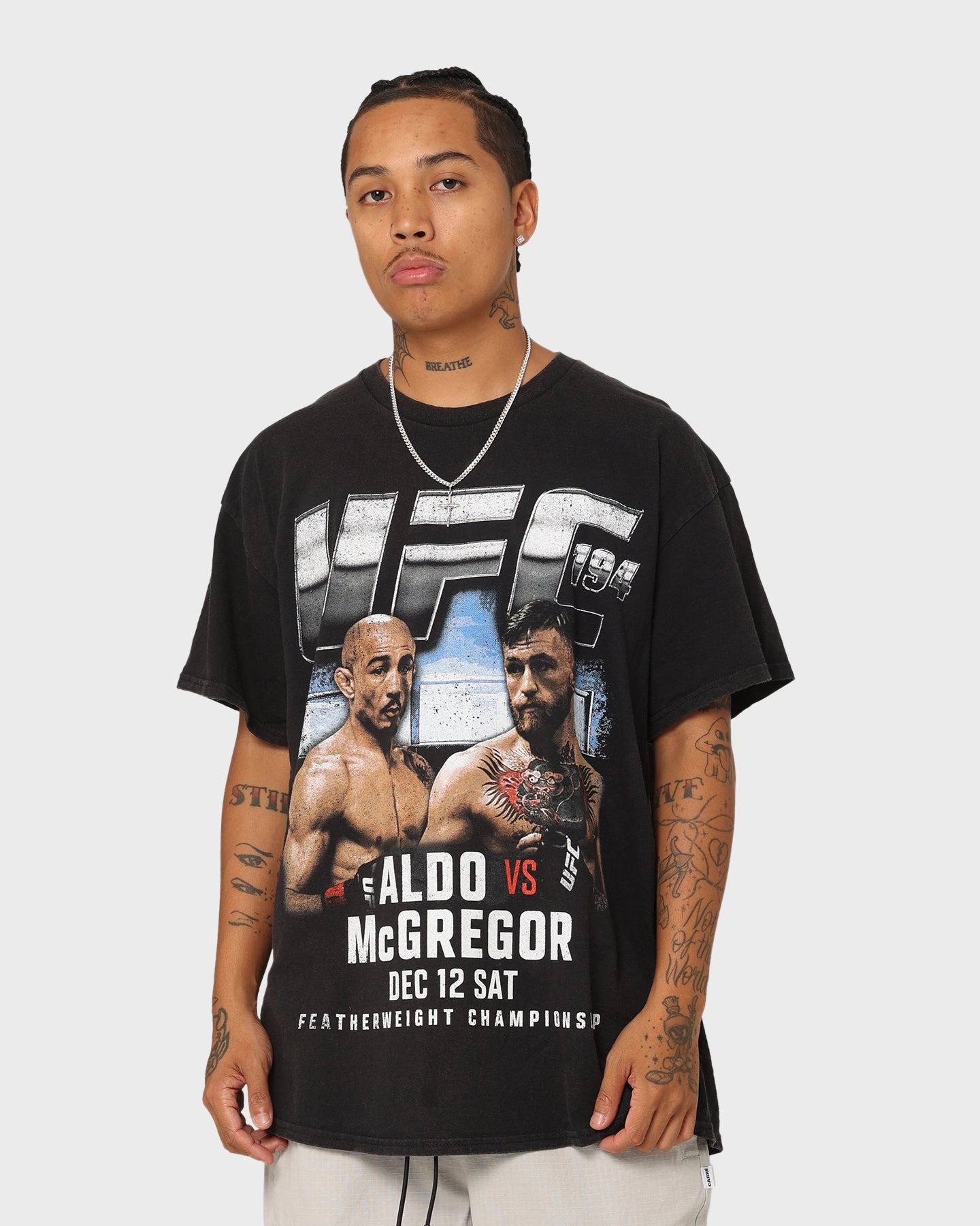 UFC By Goat Crew 194 Card Vintage T-Shirt Black Wash Silk combination HighThreadCount