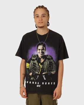 UFC By Goat Crew Amanda Nunes Vintage T-Shirt Black Wash Non Irritating Collar