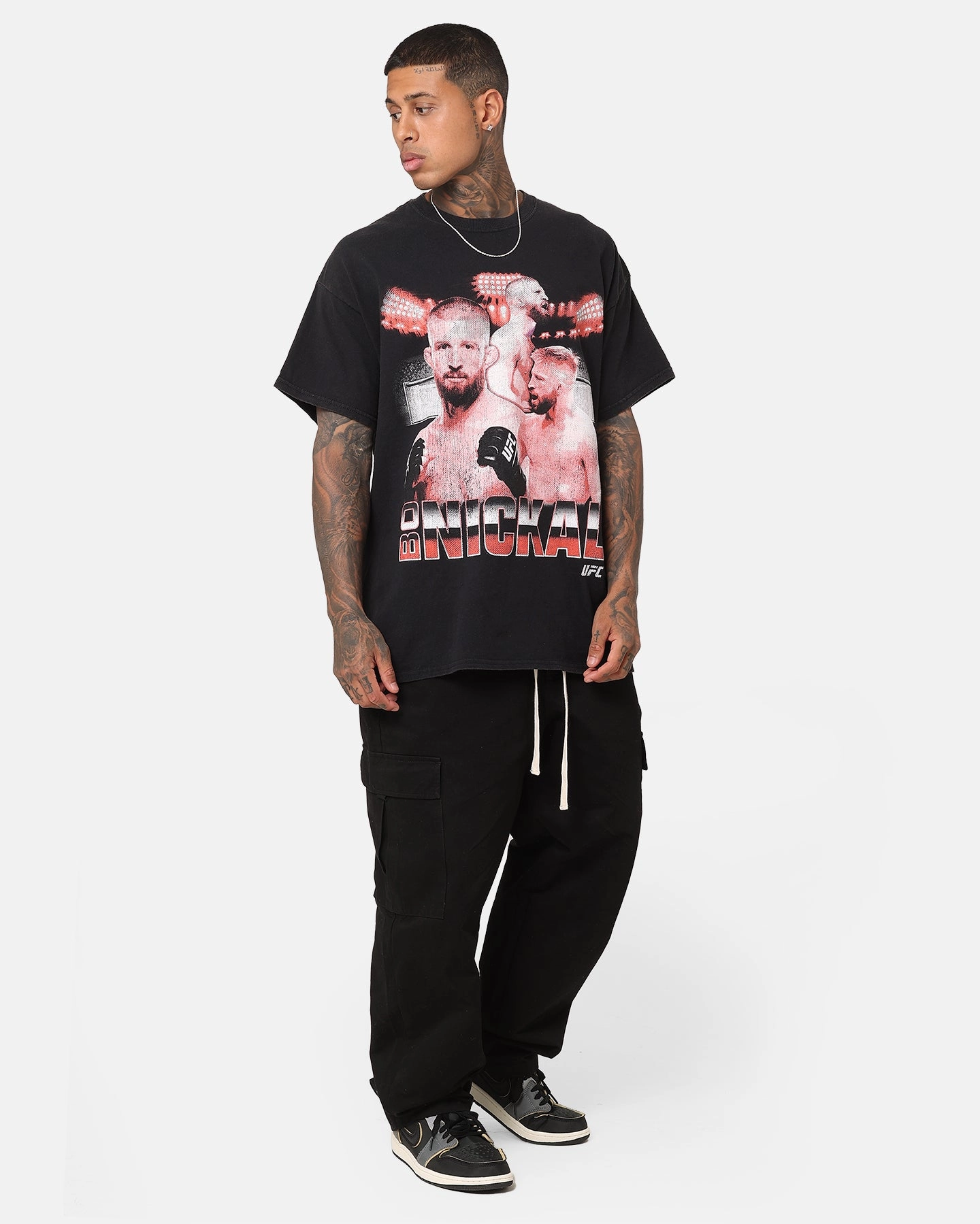 UFC By Goat Crew Bo Nickal Vintage T-Shirt Black Wash Eco Conscious Production Daily Style Trend