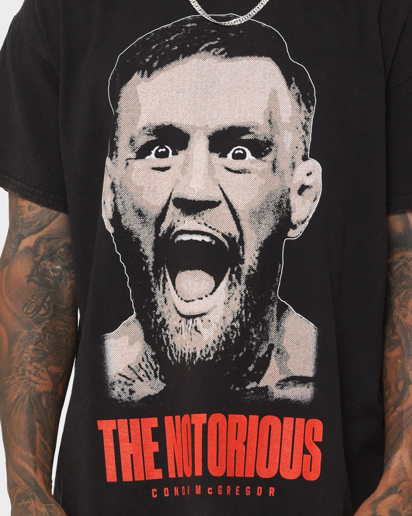 UFC By Goat Crew Conor McGregor Face Vintage T-Shirt Black Wash anti static Chill Fit