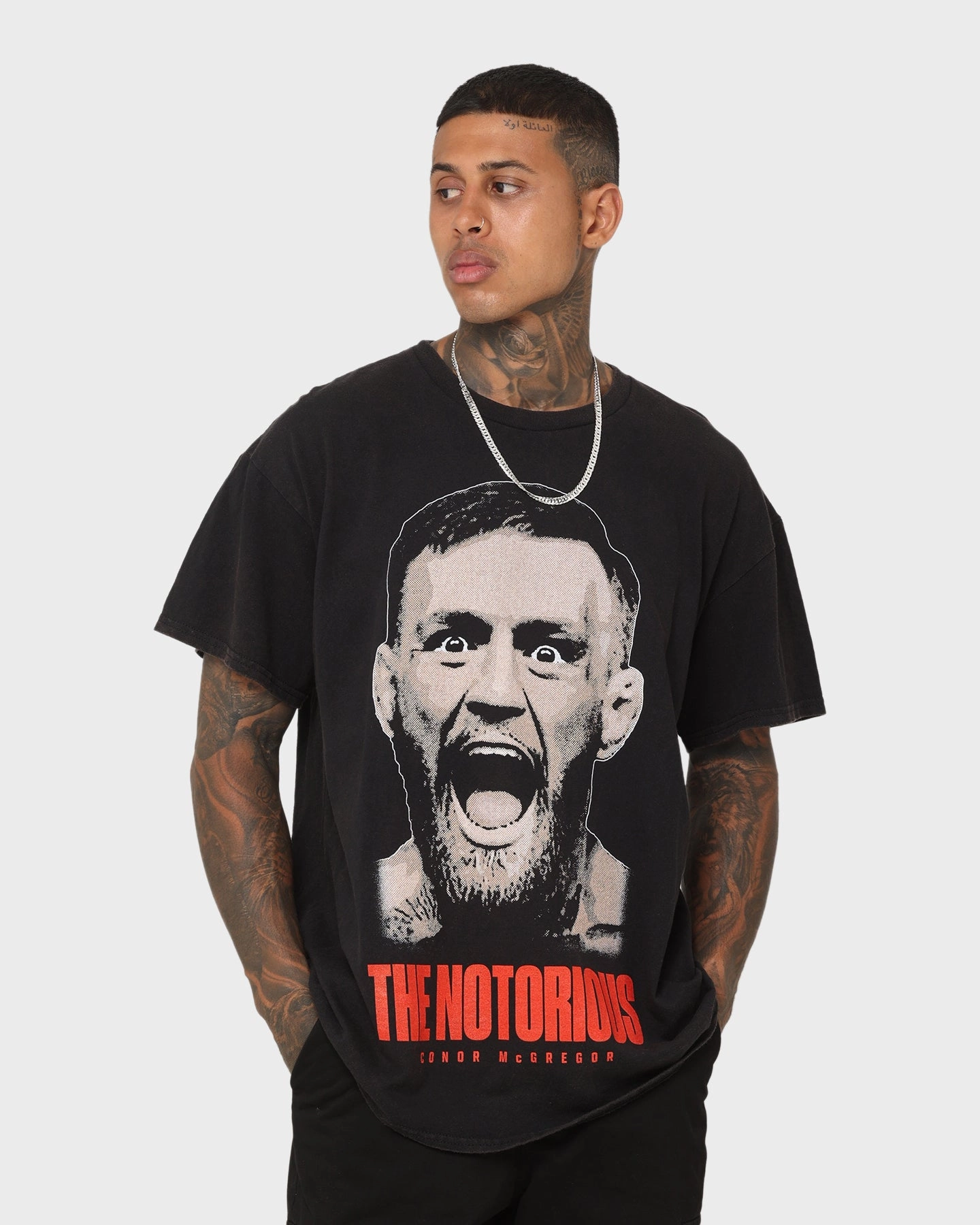 Odor-resistant UFC By Goat Crew Conor McGregor Face Vintage T-Shirt Black Wash