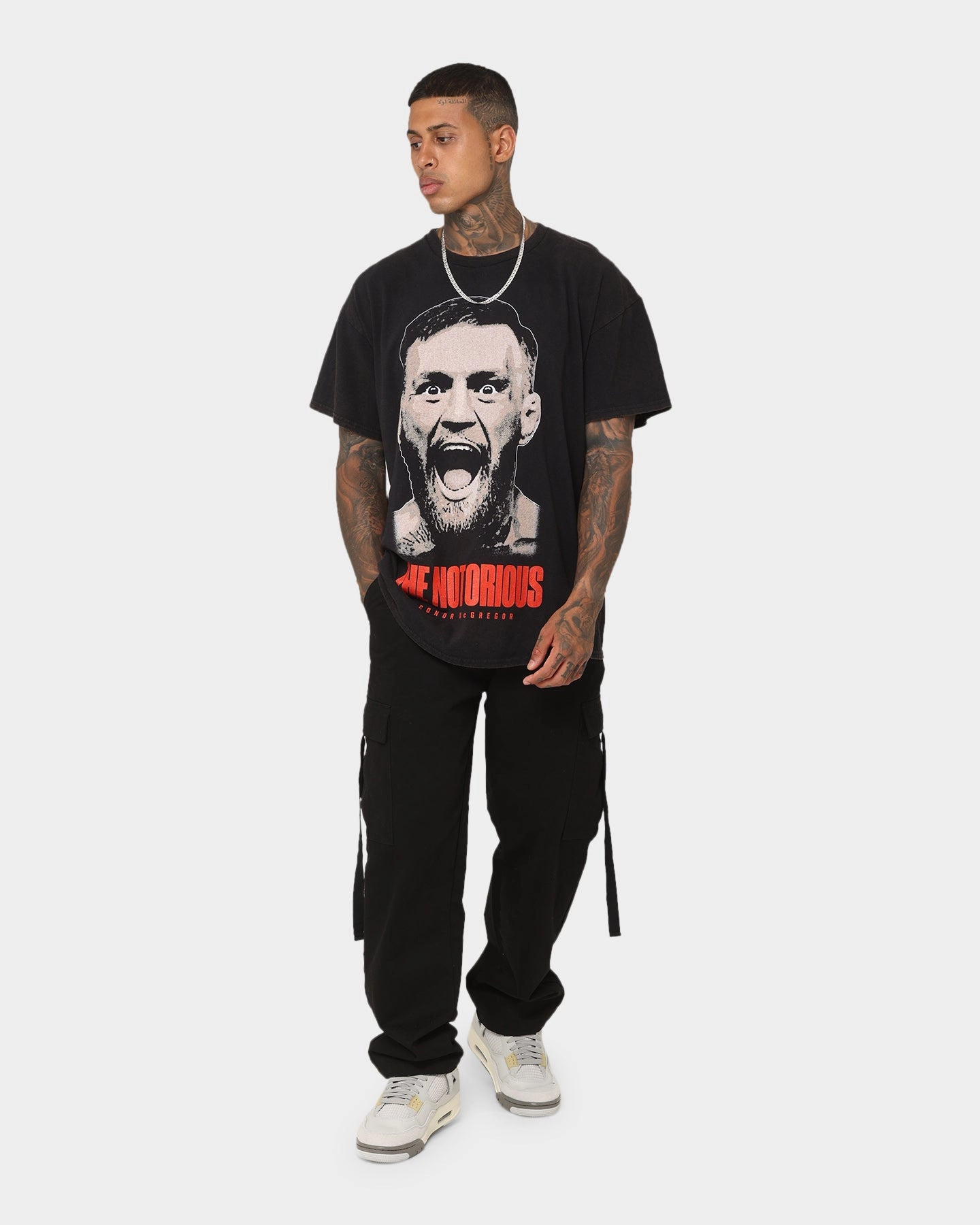 Fashion Essential UFC By Goat Crew Conor McGregor Face Vintage T-Shirt Black Wash