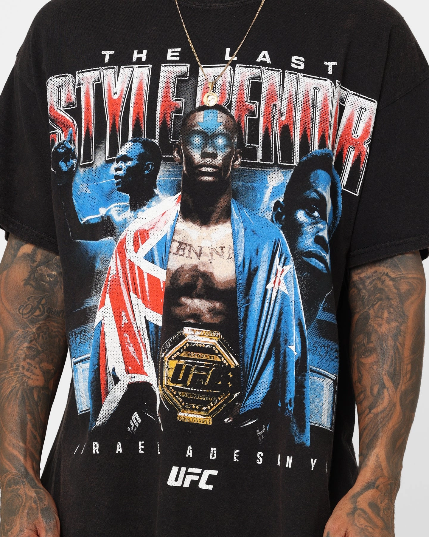 UFC By Goat Crew Israel Adesanya Last Stylebender Vintage T-Shirt Black Wash Casual Must-Have