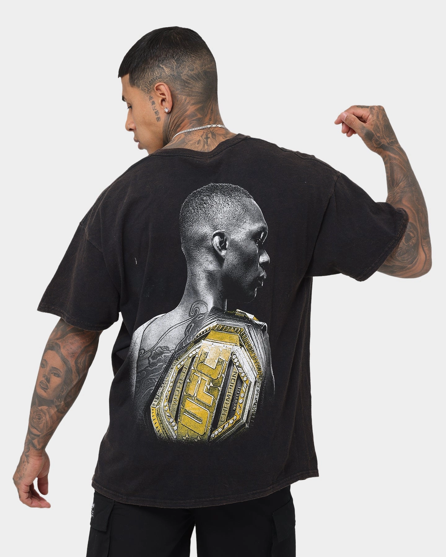 UFC By Goat Crew Israel Adesanya Vintage T-Shirt Black Wash Casual layering piece