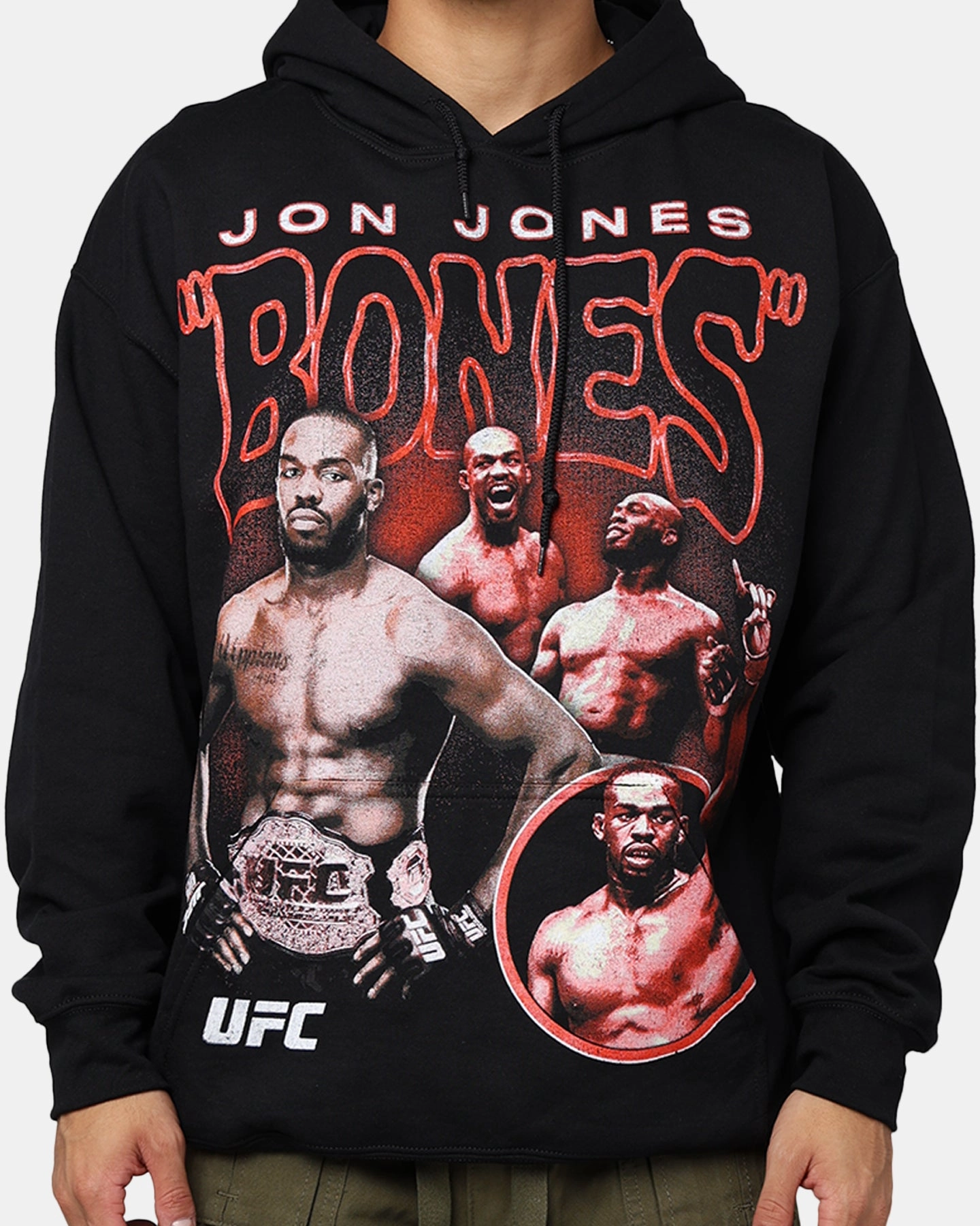UFC By Goat Crew Jon Jones Vintage Hoodie Black Wash suitable for educational purposes Heat Control