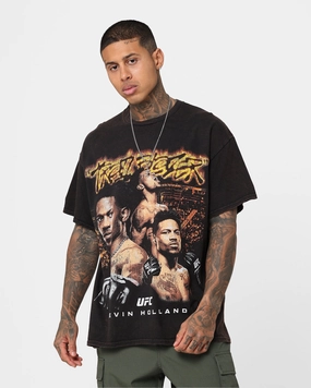 UFC By Goat Crew Kevin Holland Trailblazer Vintage T-Shirt Black Wash loose fitting