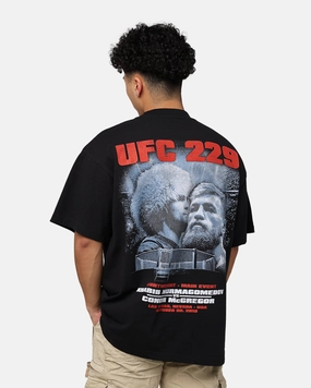 Premium Material Simple Comfort Look UFC By Goat Crew Khabib Nurmagomedov vs. Conor McGregor  229 Card T-Shirt Black