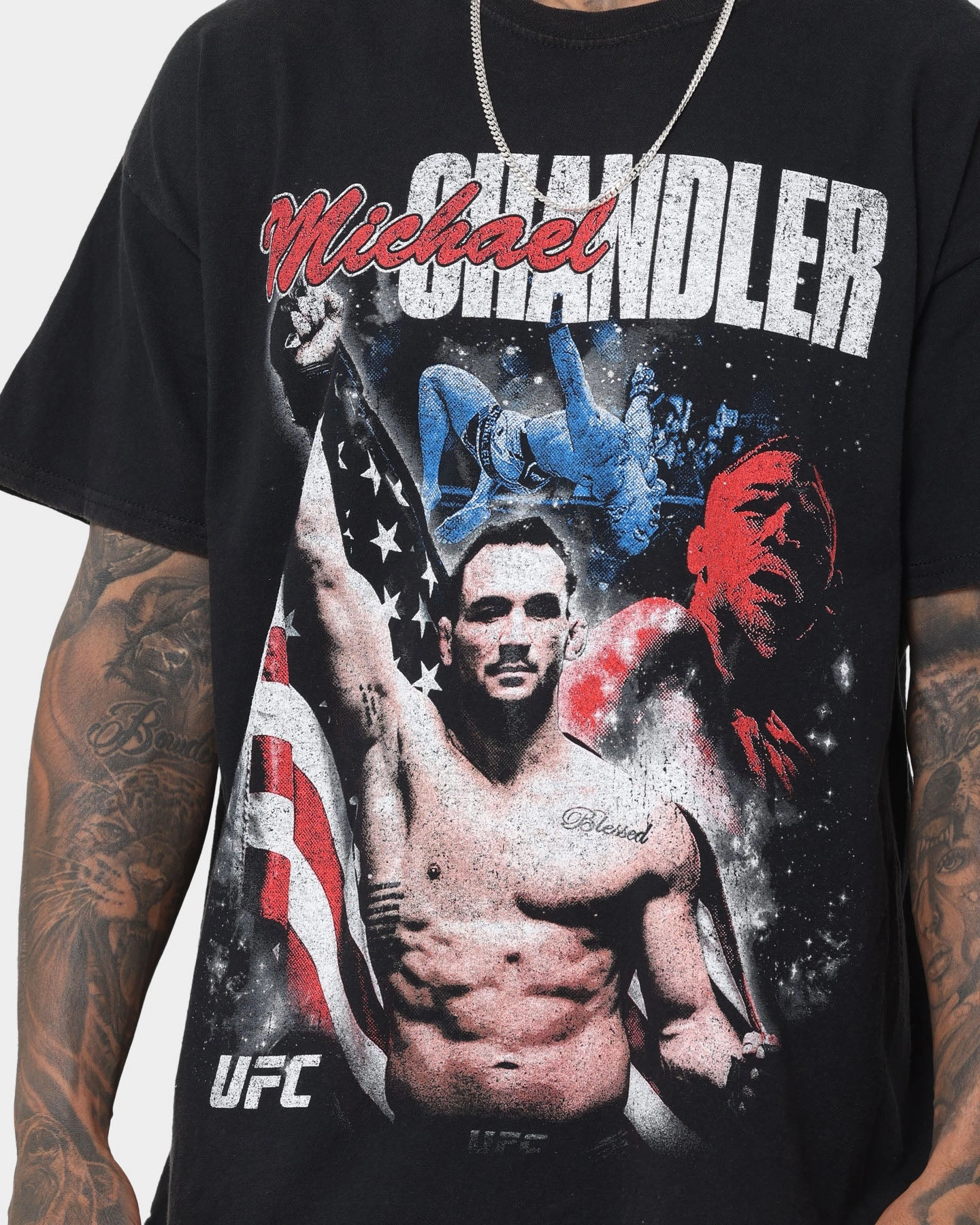 UFC By Goat Crew Michael Chandler Vintage T-Shirt Black Wash Oeko Tex Certified