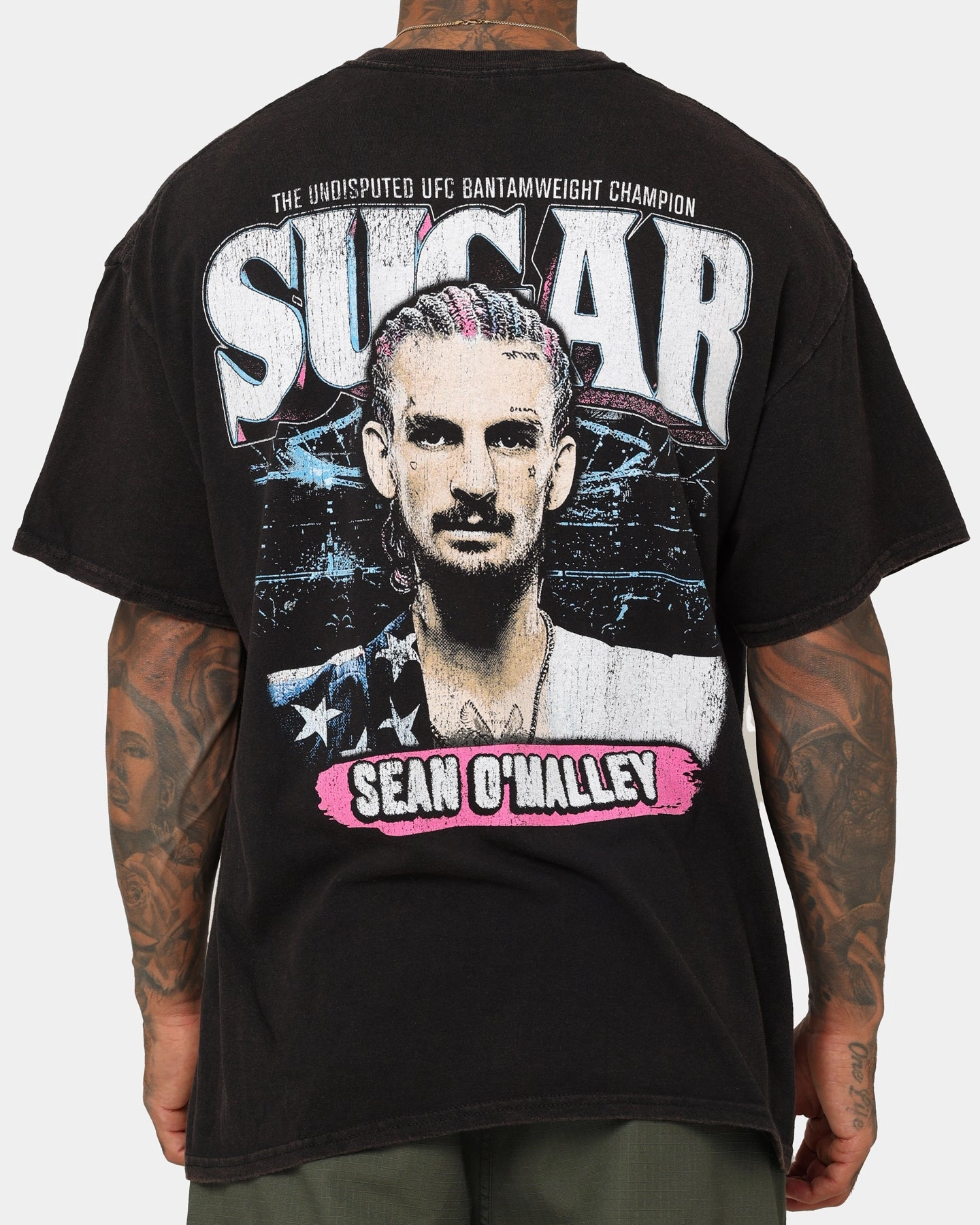 Vintage Wash UFC By Goat Crew Sean O'Malley Champion T-Shirt Black Wash