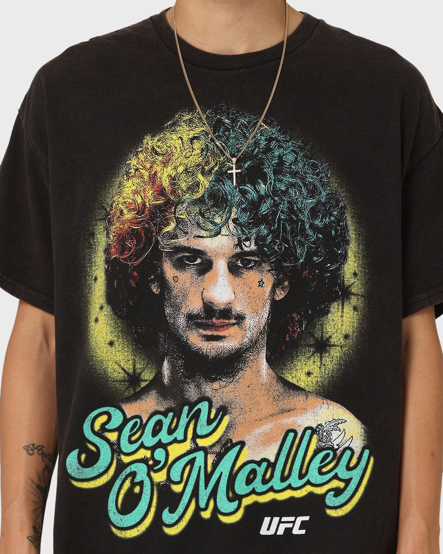 Urban Look Pastel color UFC By Goat Crew Sean O'Malley Vintage T-Shirt Black Wash