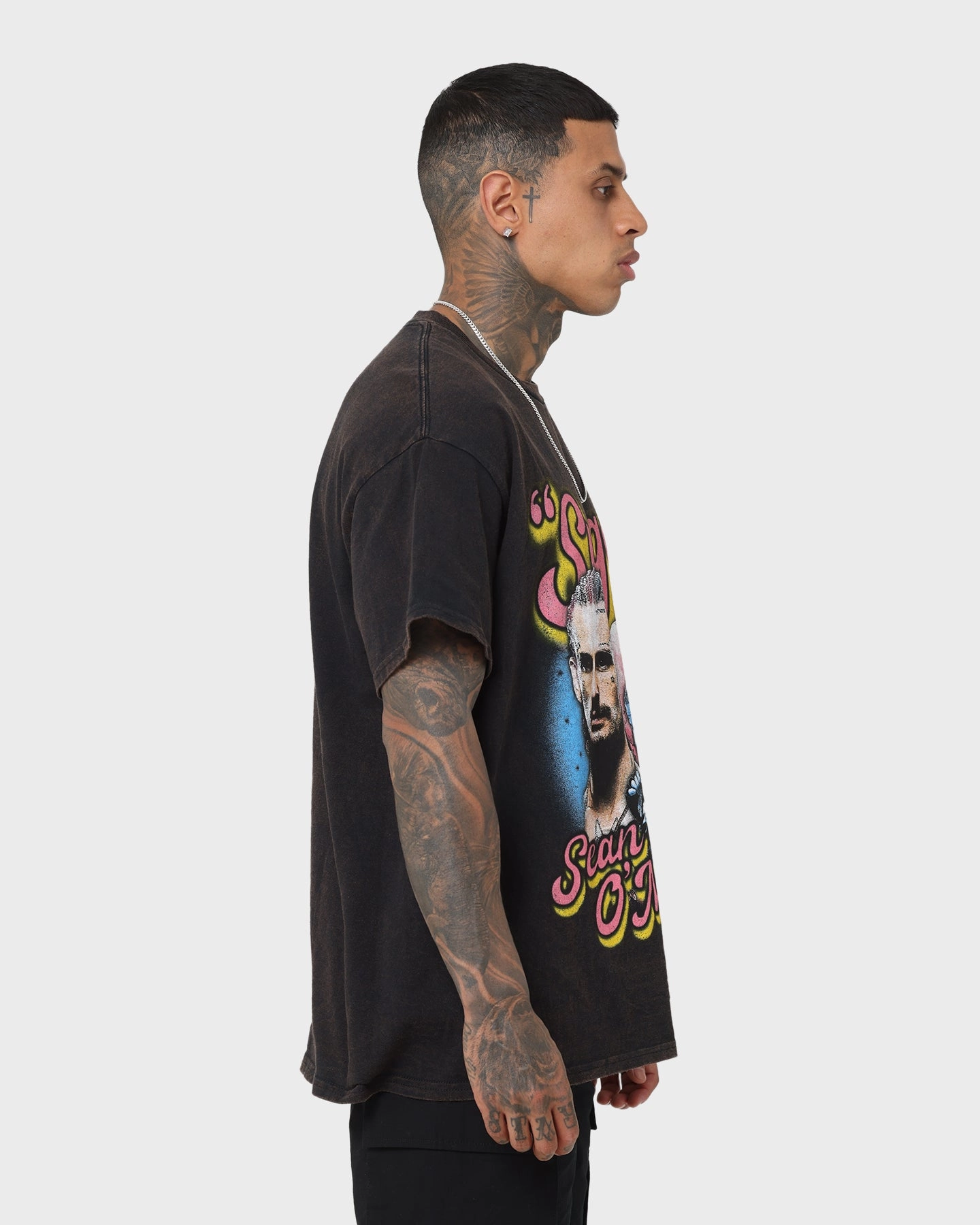 Casual Essentials Preppy UFC By Goat Crew Sugar Sean Vintage T-Shirt Black Wash