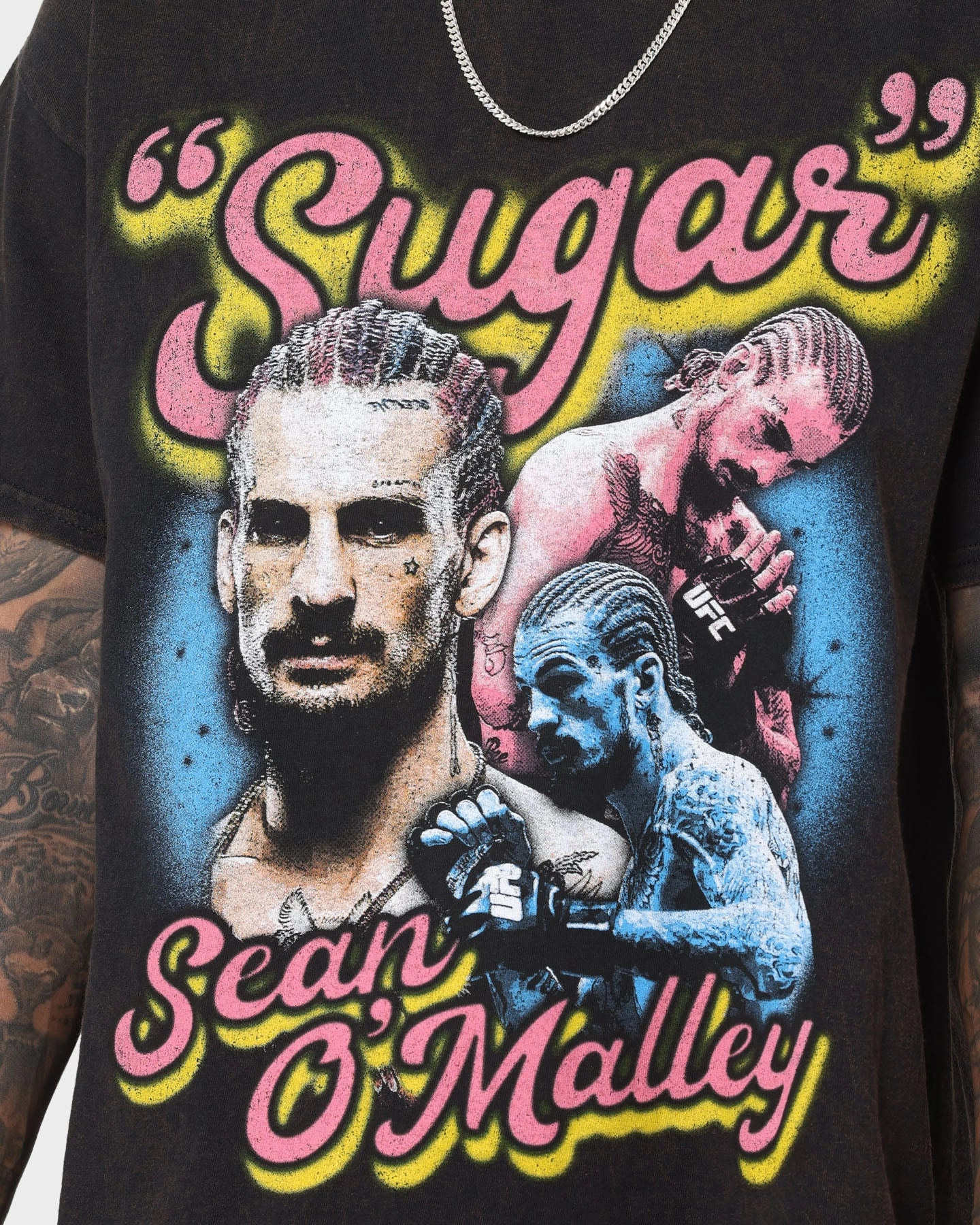 TexturedWeavePattern UFC By Goat Crew Sugar Sean Vintage T-Shirt Black Wash