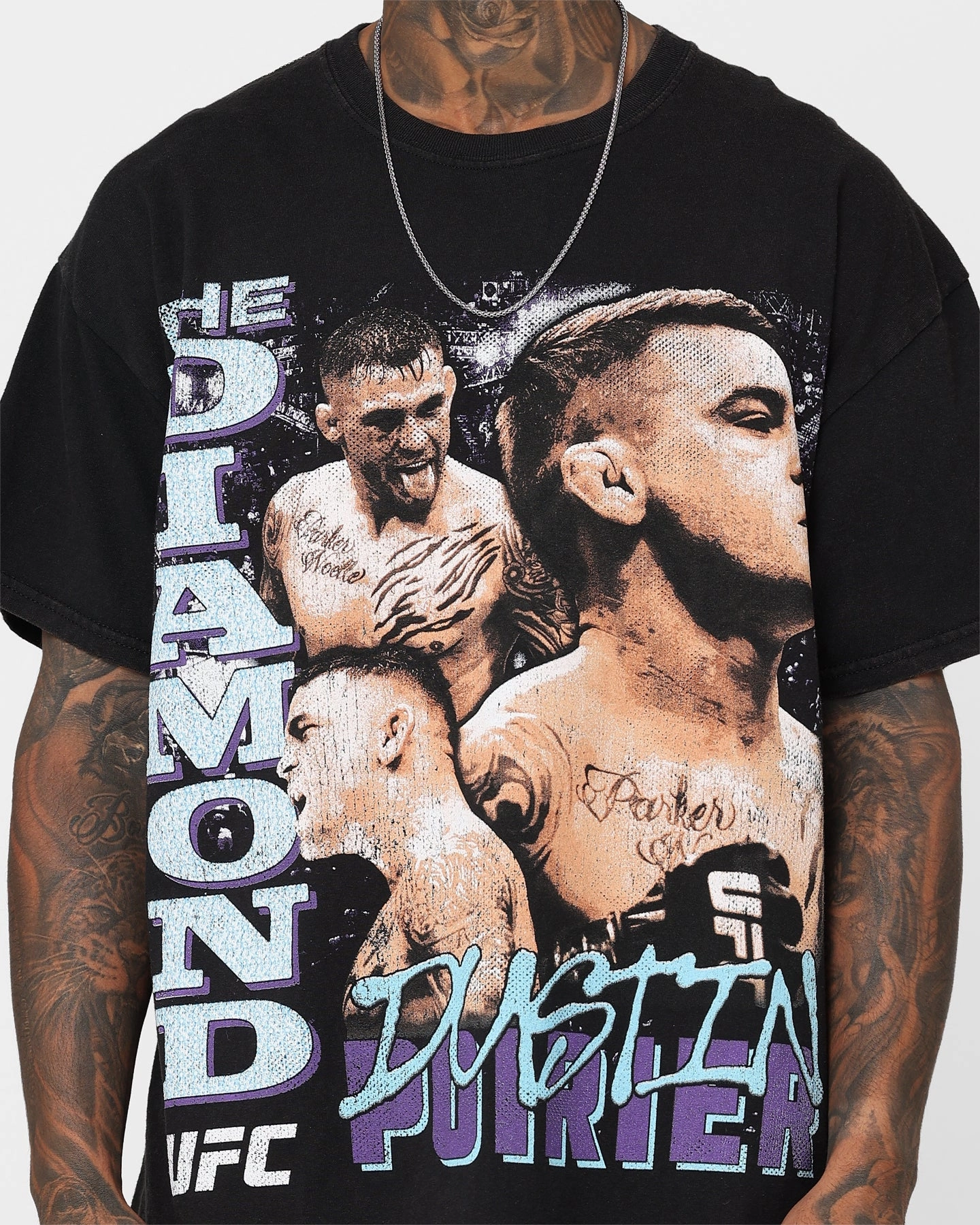 Comfortable Design UFC By Goat Crew The Diamond Dustin Poirier Vintage T-Shirt Black Wash